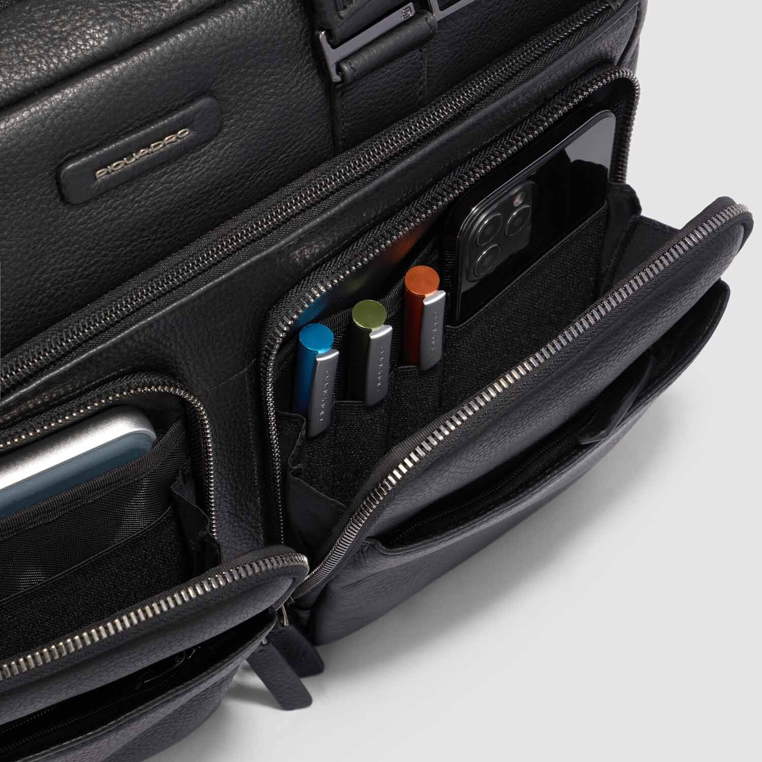 Piquadro Modus Special Schmale Laptoptasche 14" mit iPad®Pro 12,9"-Fach Schwarz