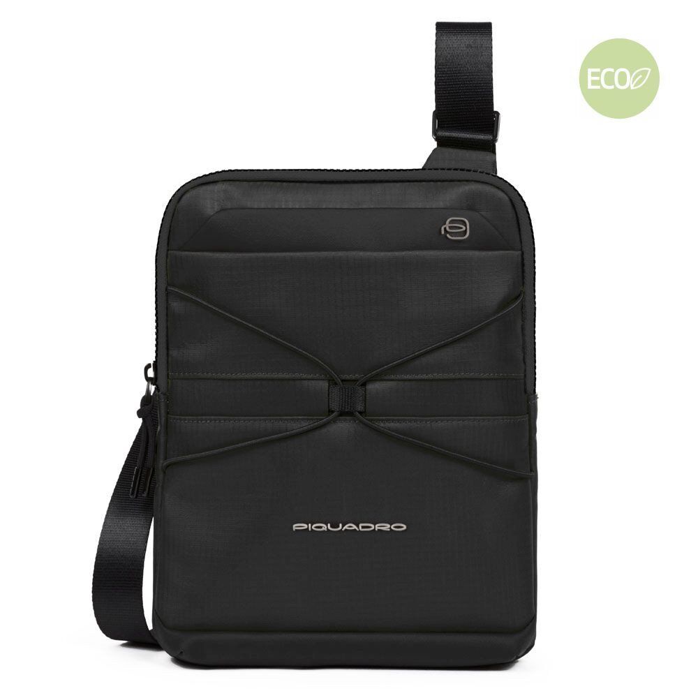 Piquadro Otello Umhängetasche aus recyceltem Stoff mit iPad®-Fach