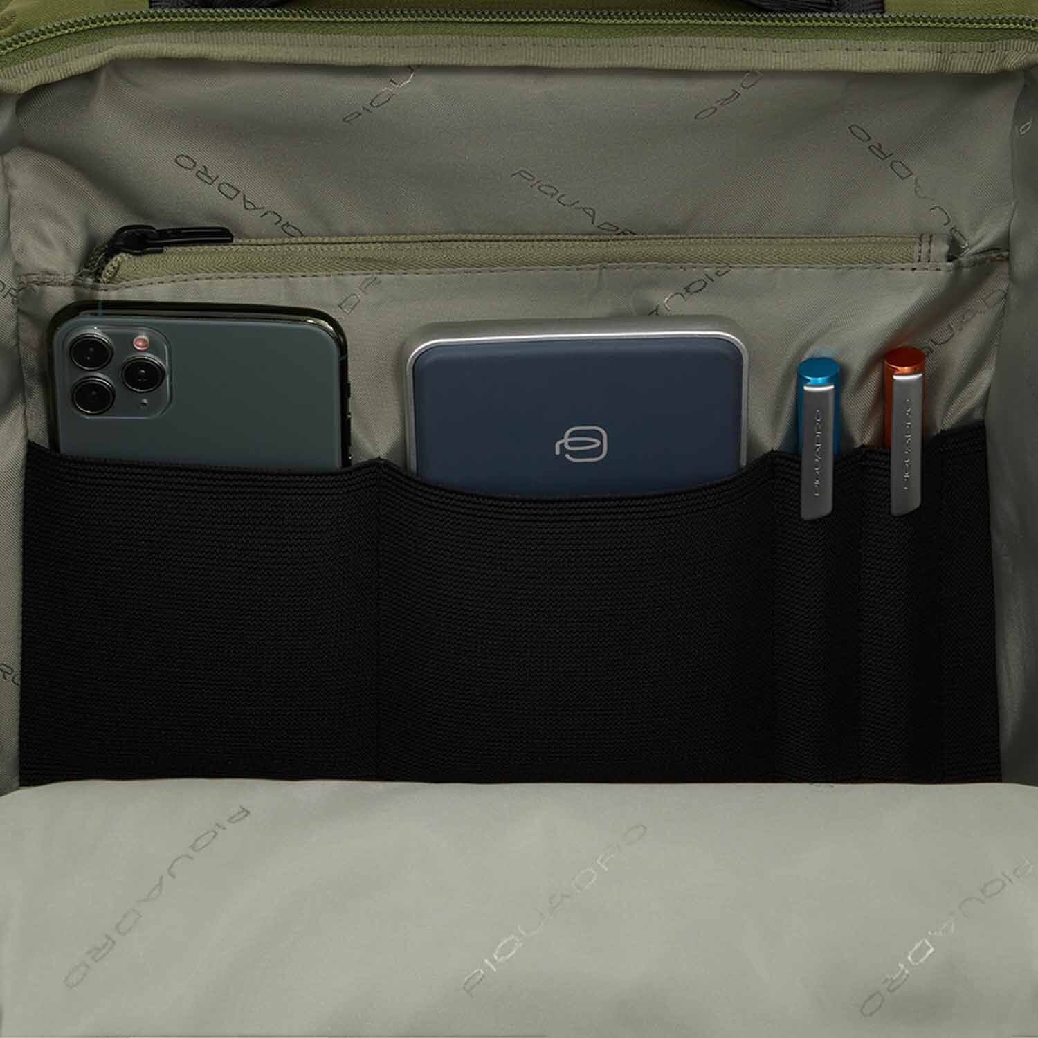 Piquadro Arne Bike Laptop-Rucksack 15,6" Notebookfach und mit LED-Licht Rost