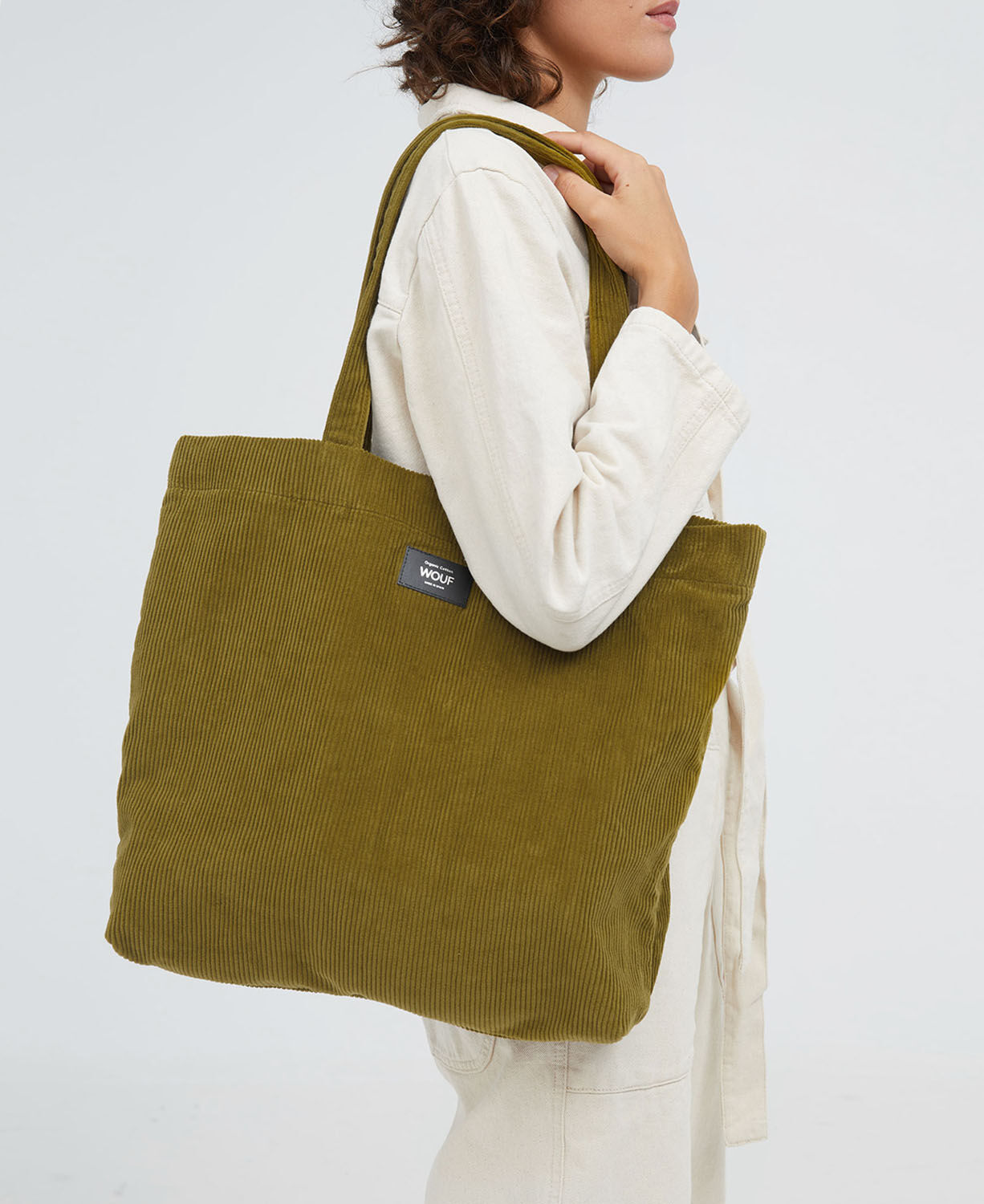 Wouf Corduroy Collection Tote Bag Olive