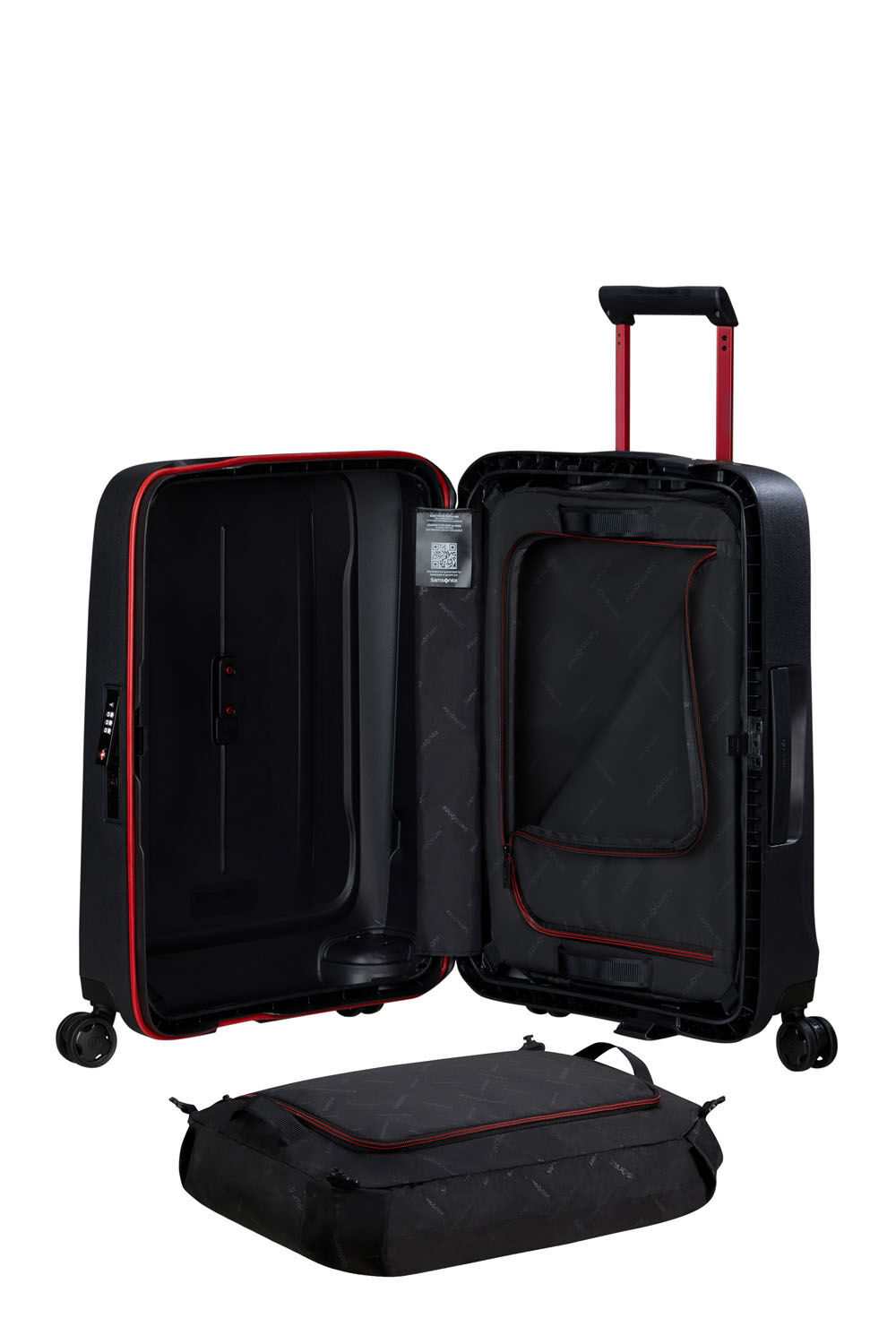 Samsonite Essens Trolley mit 4 Rollen 55cm + GRATIS HOTELGUTSCHEIN Charcoal/Red