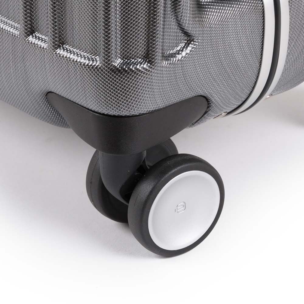 Piquadro Relyght Plus Kabinen-Hartschalencomputertrolley 15,6" Schwarz/Leder