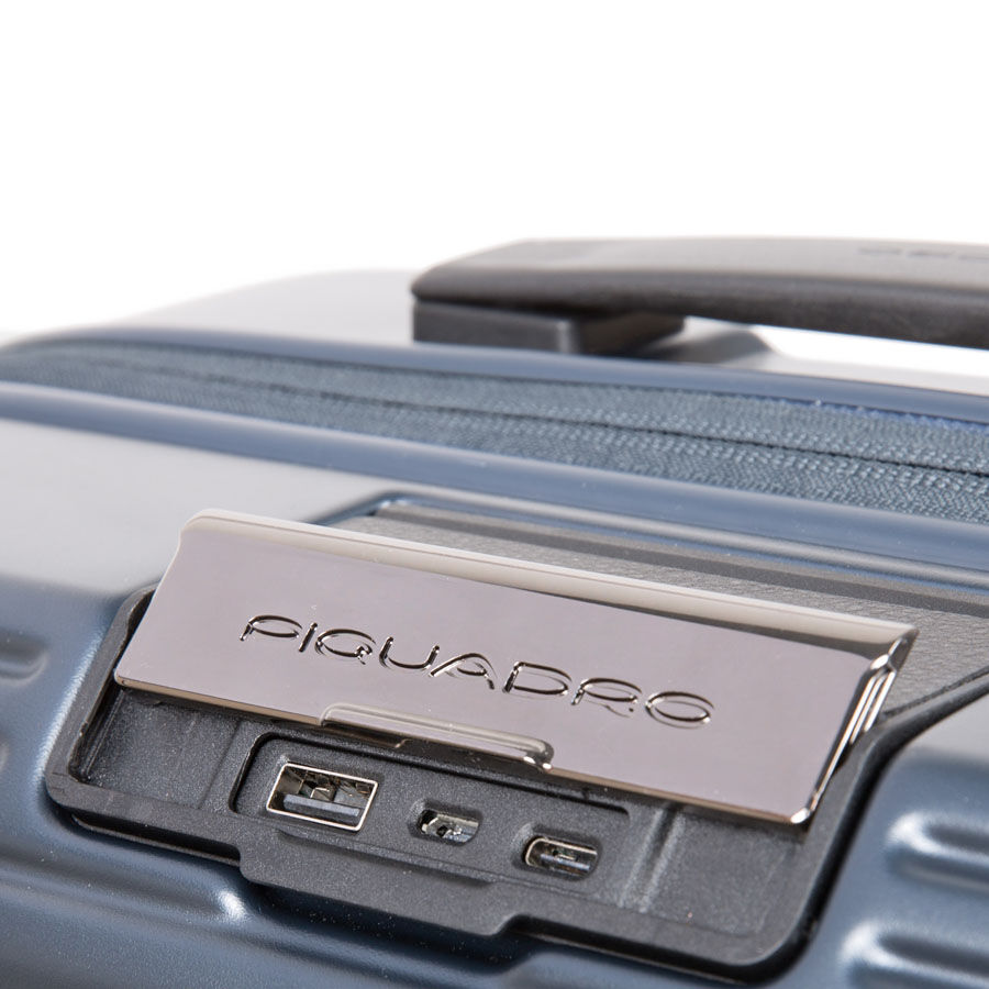 Piquadro PQ-Biz Kabinenlaptoptrolley mit Vortasche, 4-R, erweiterbar, BagMotic schwarz