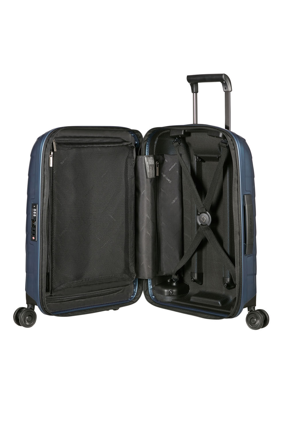 Samsonite Attrix Trolley mit 4 Rollen erweiterbar 55cm (23/26cm) Steel Blue