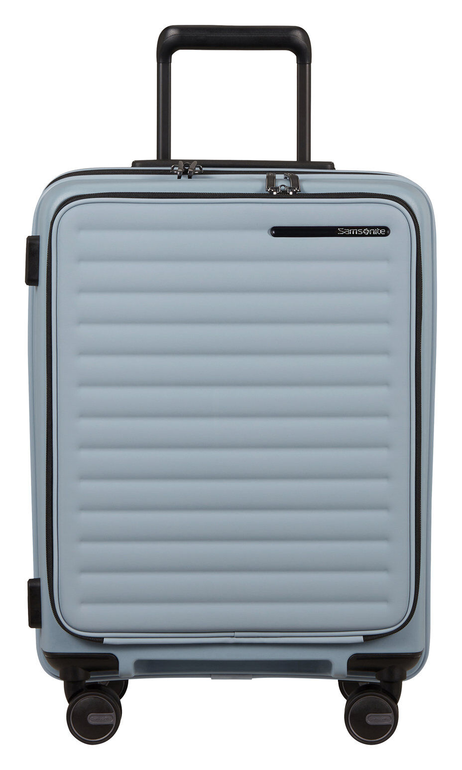 Samsonite Restackd EASY ACCESS Trolley mit 4 Rollen erweiterbar 55cm Fog Blue