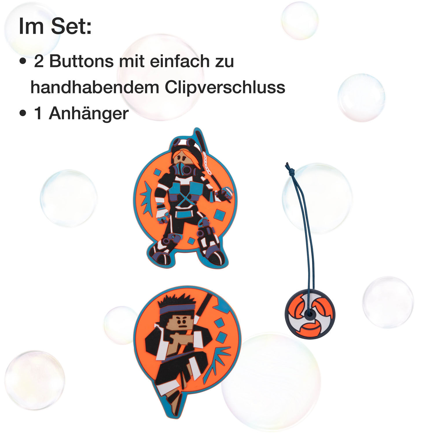 DerDieDas Schulzubehör Wechselbuttons 3er Set Ninja Fighter
