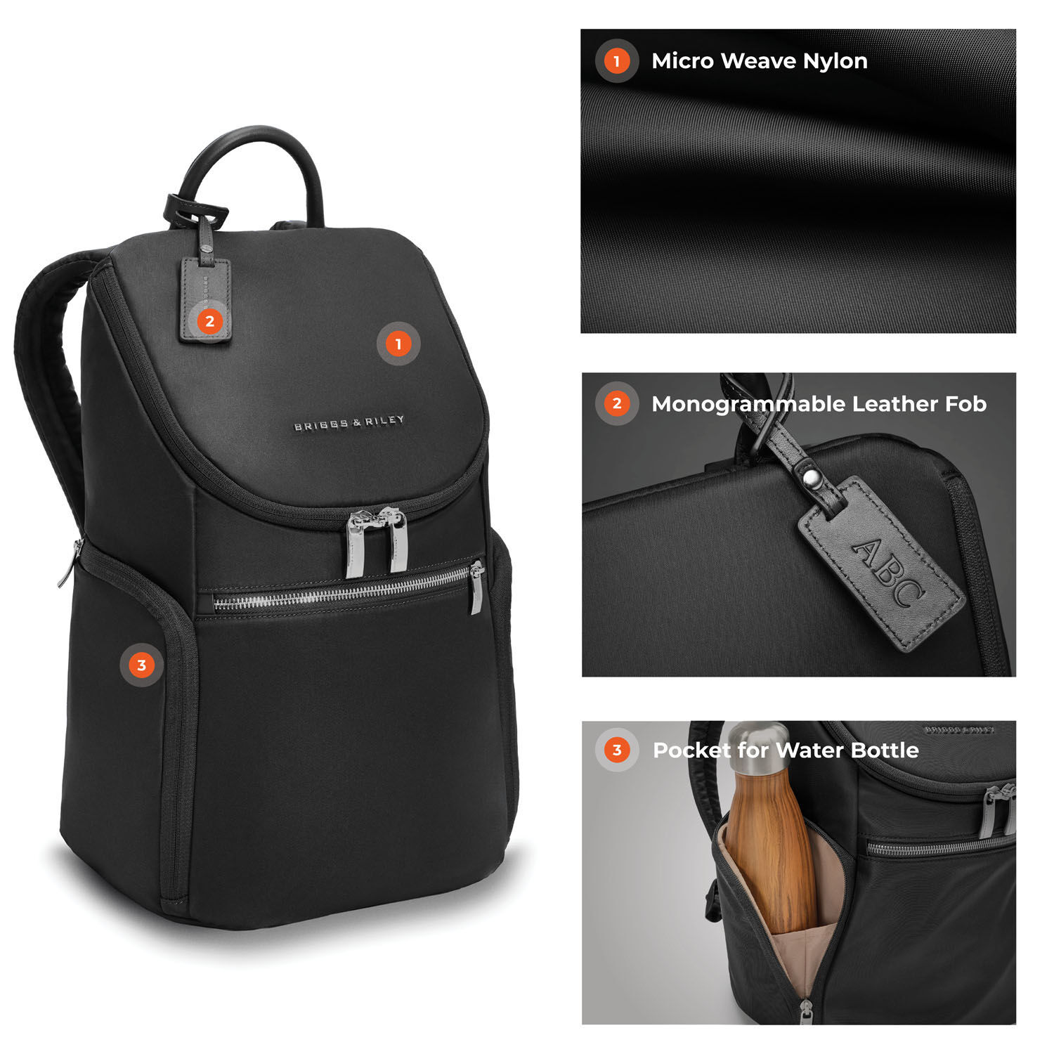 Briggs & Riley Rhapsody U Zip Backpack Black