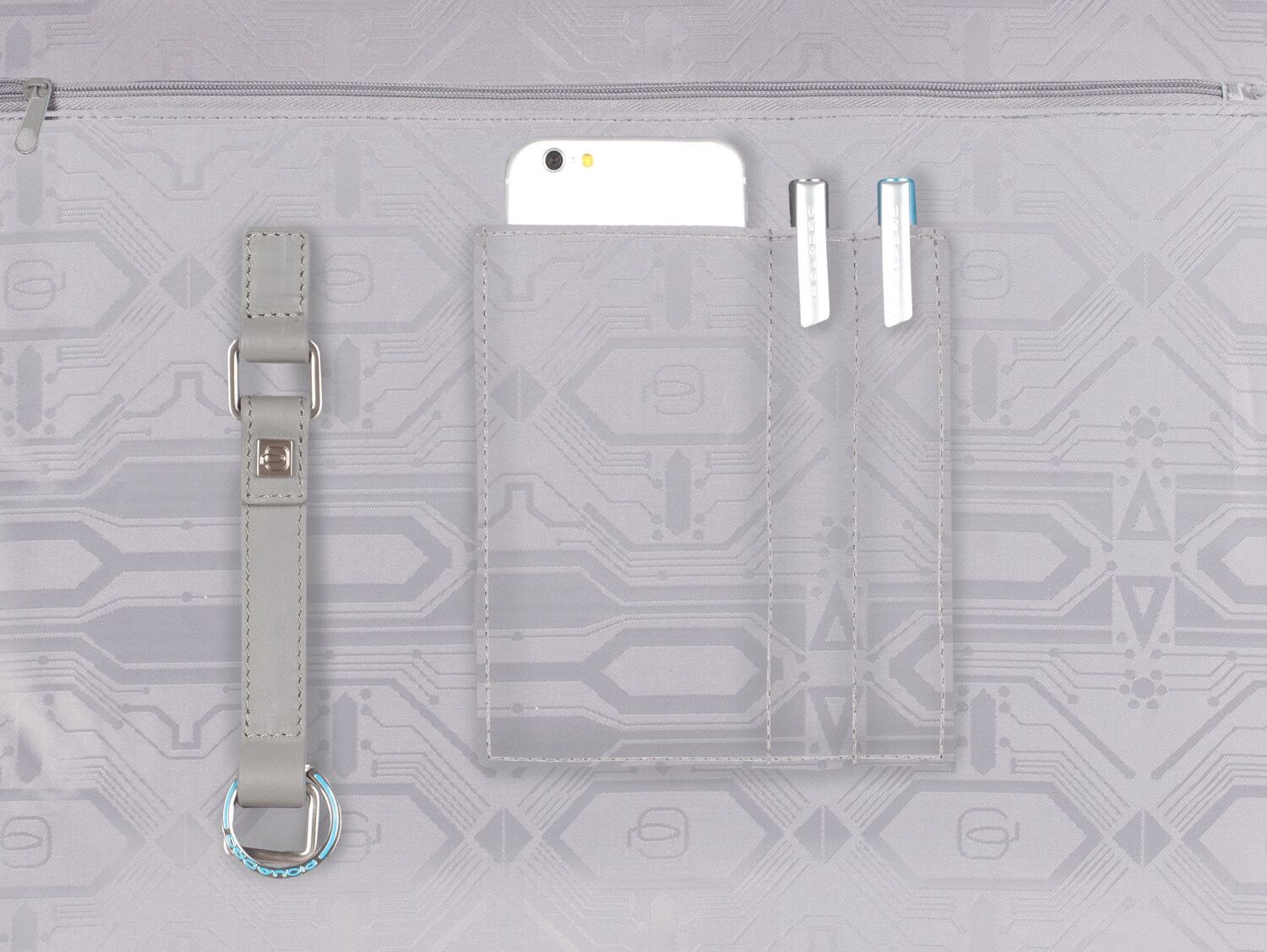 Piquadro Pike Kurzgrifflaptoptasche mit iPad-Fach Ziegelrot