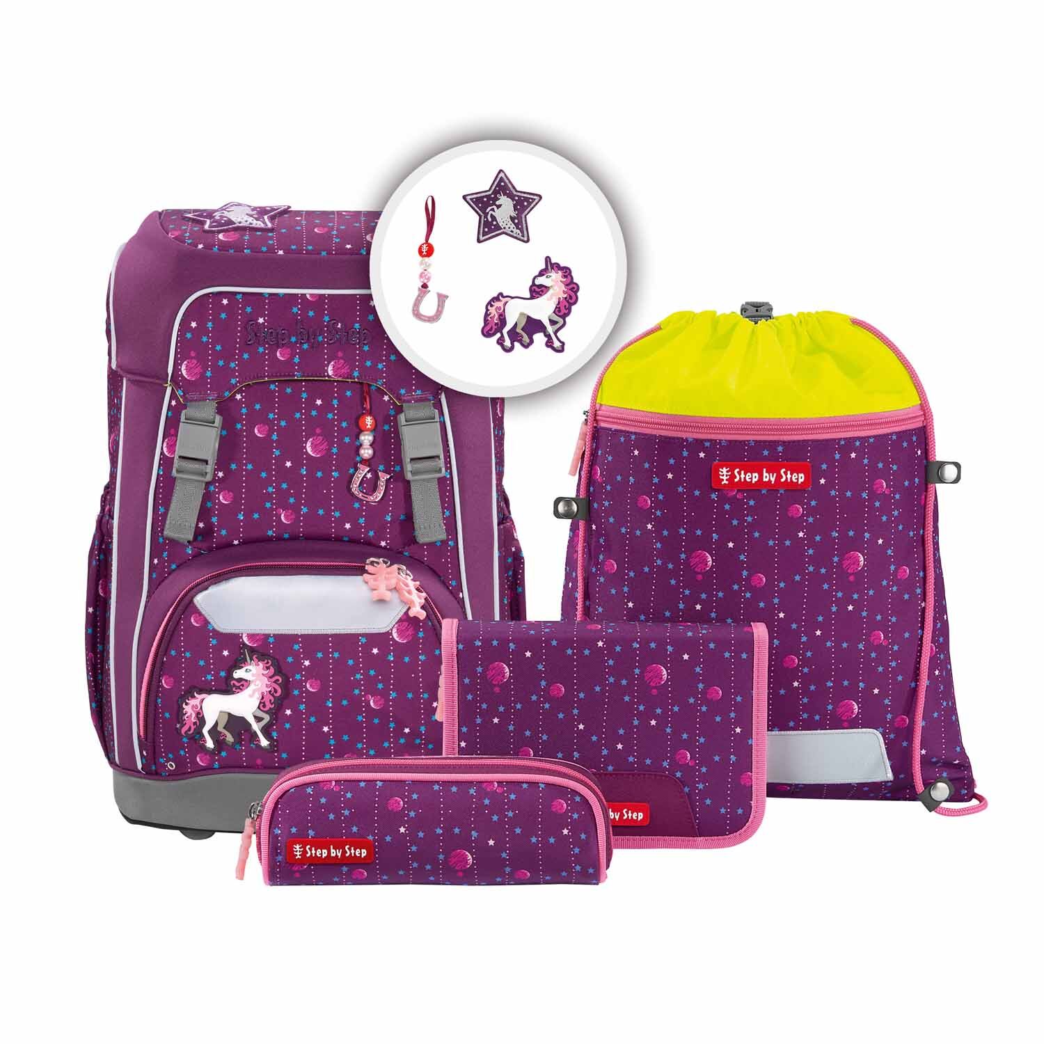 Step by Step GIANT Schulranzen-Set, 5-teilig Dreamy Unicorn Nuala