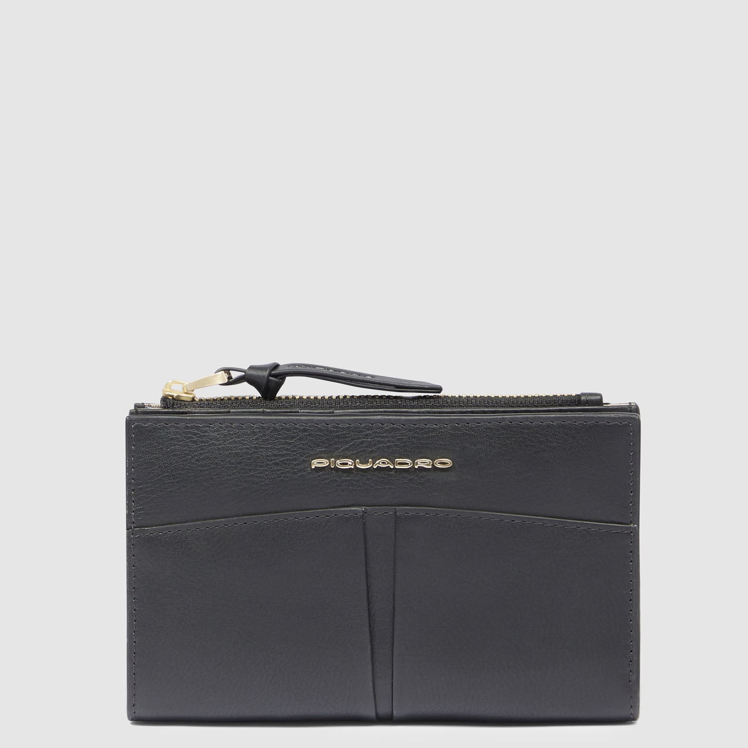 Piquadro W134 Leder-Geldbörse Damen, klein Schwarz