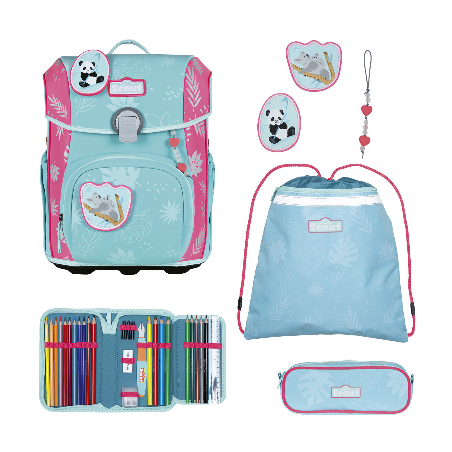 Scout Neo Exklusiv Superflash Extreme Schulranzen-Set 4-teilig Tropic Friends