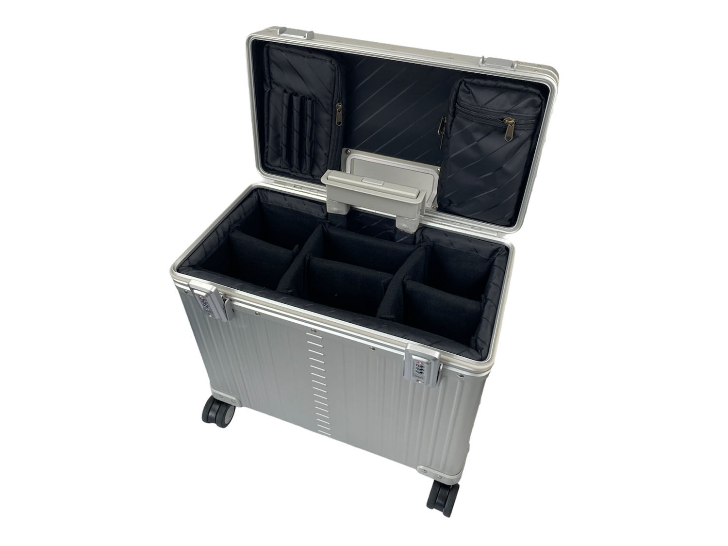 Aleon Pilotenkoffer 17" 4-Rollen - 46L Silber