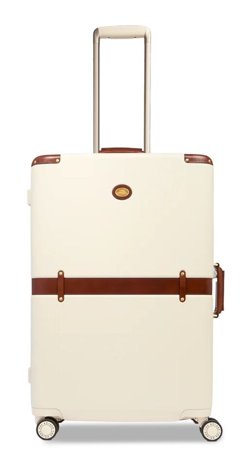 The Bridge Story Viaggio Trolley aus Leder und Polycarbonat Medium Natural/Braun/Gold