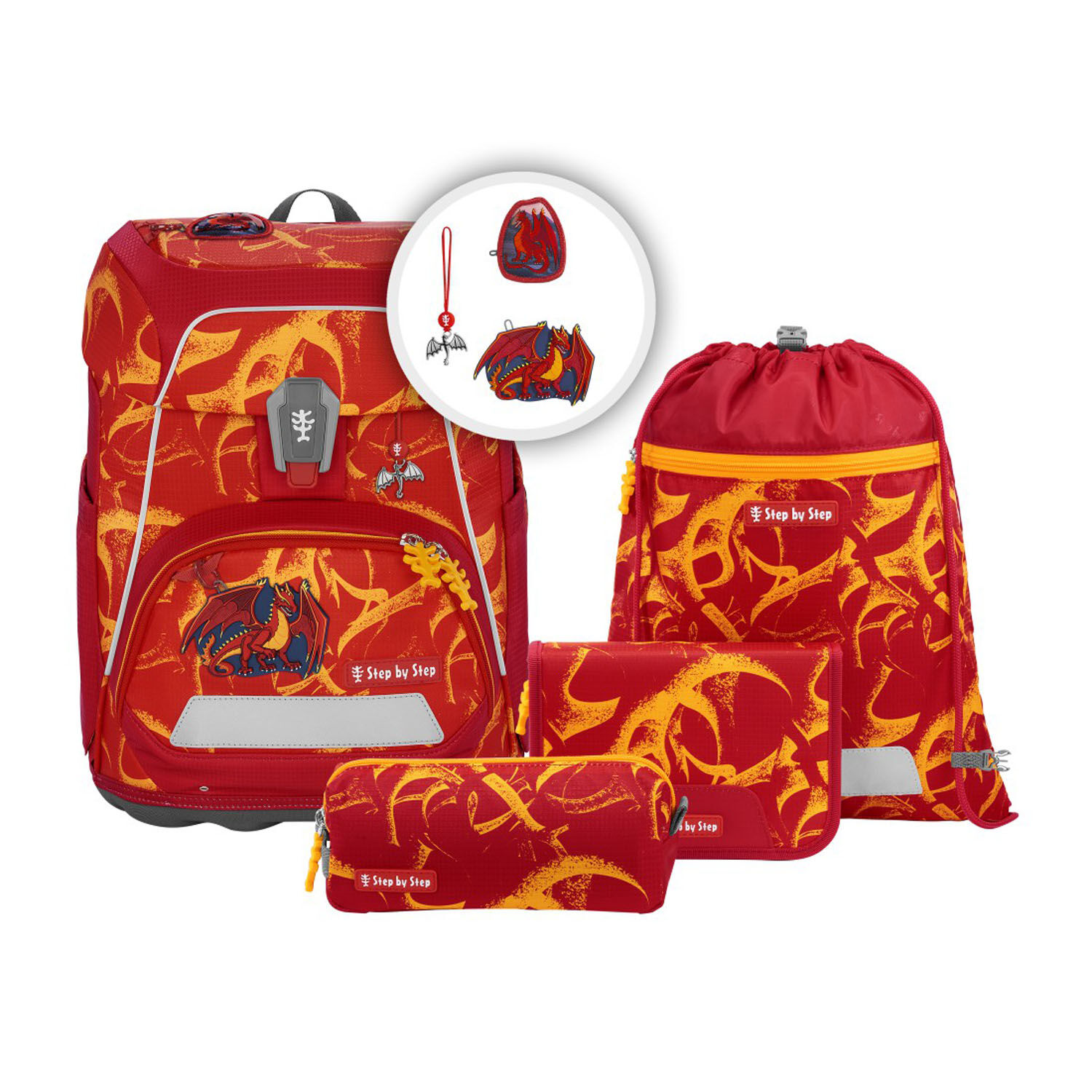 Step by Step FIT Schulranzen 5-teiliges Set Dragon Toro