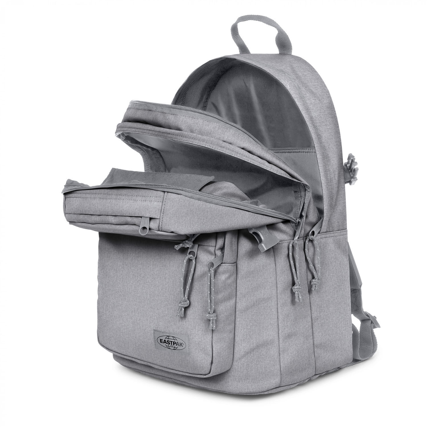 Eastpak Double PRO Rucksack mit zwei Vordertaschen Sunday Grey