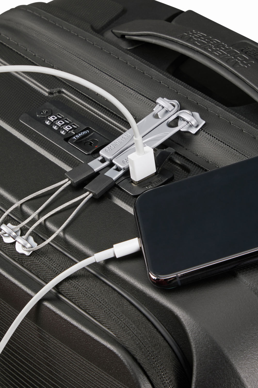 American Tourister Airconic Handgepäck Trolley 55cm mit Fronttasche + GRATIS HOTELGUTSCHEIN Onyx Black