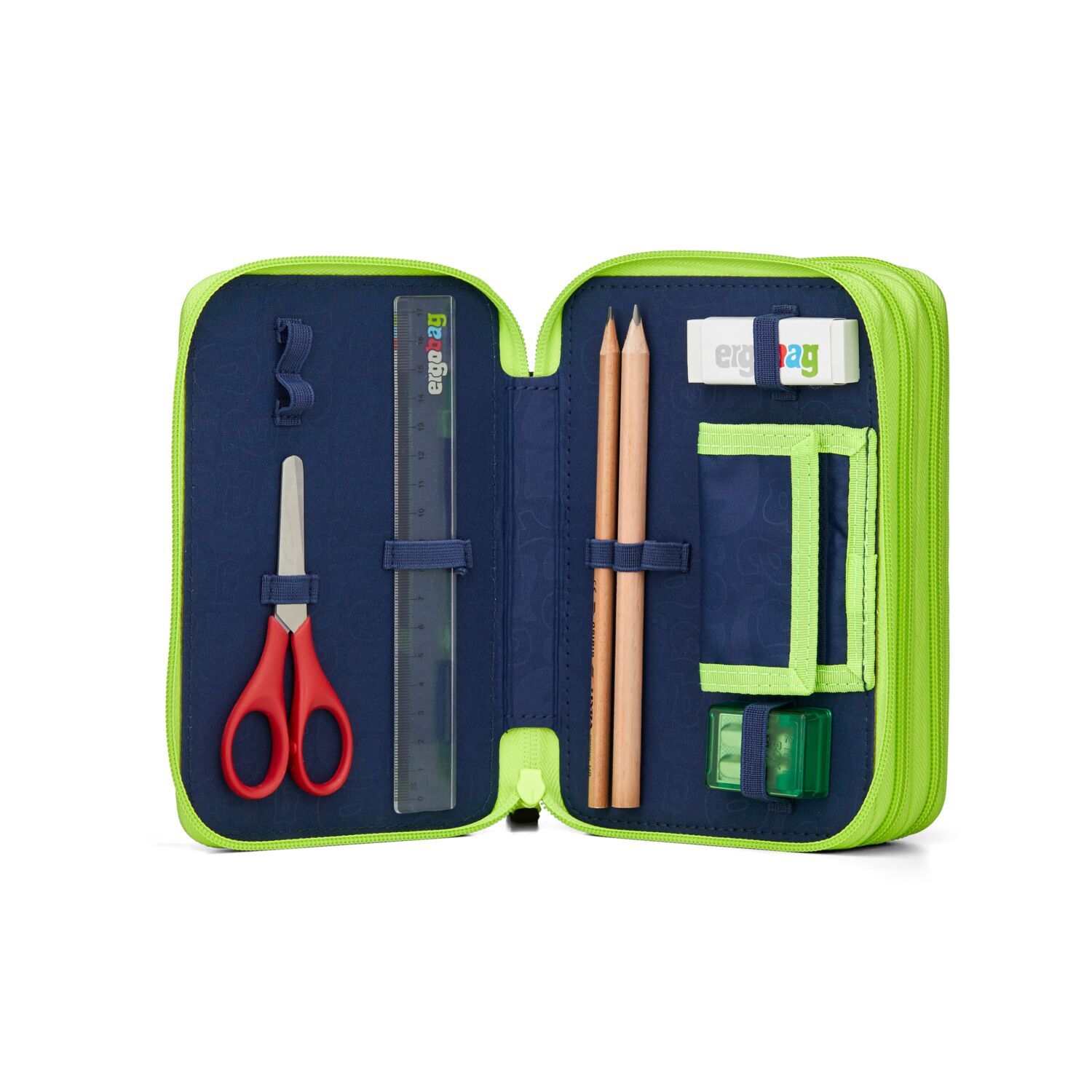 ergobag Schulzubehör LUMI Edition Maxi-Mäppchen, befüllt mit 3 Fächern 2025 CyBär Race