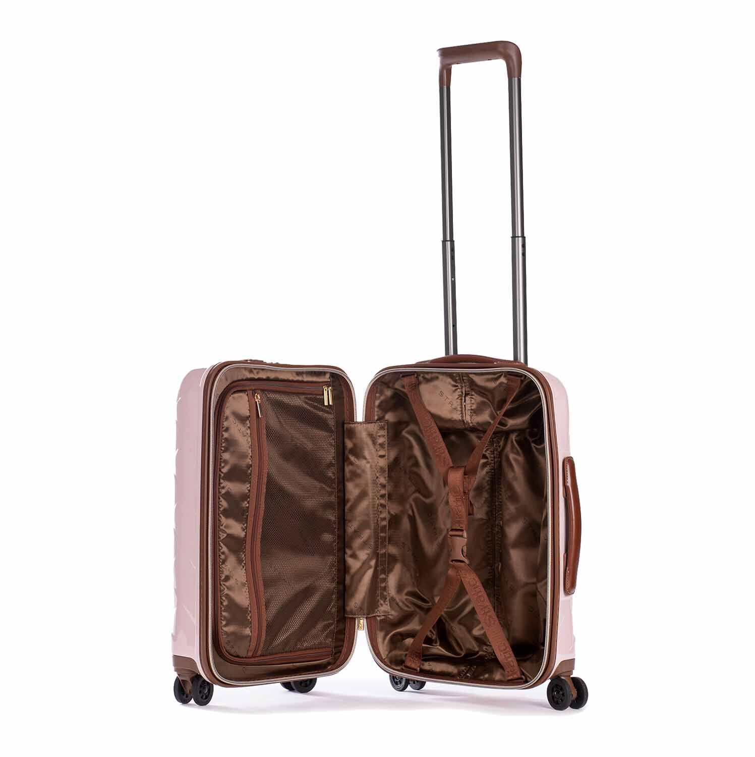 Stratic Leather & More Trolley S mit Vortasche, 4-Rollen Rose