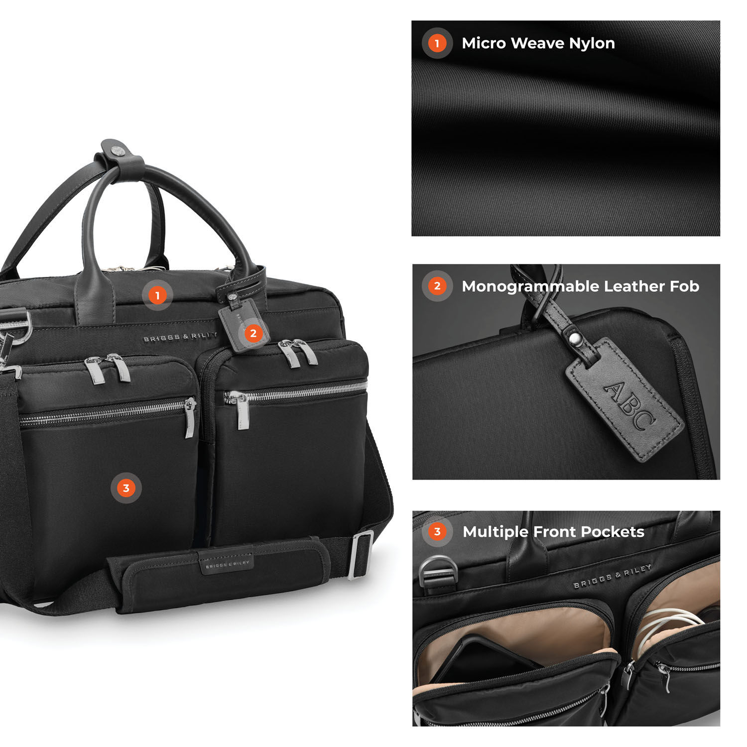 Briggs & Riley Rhapsody Multi Pocket Cabin Bag Black Briggs & Riley Rhapsody Multi Pocket Cabin Bag Black