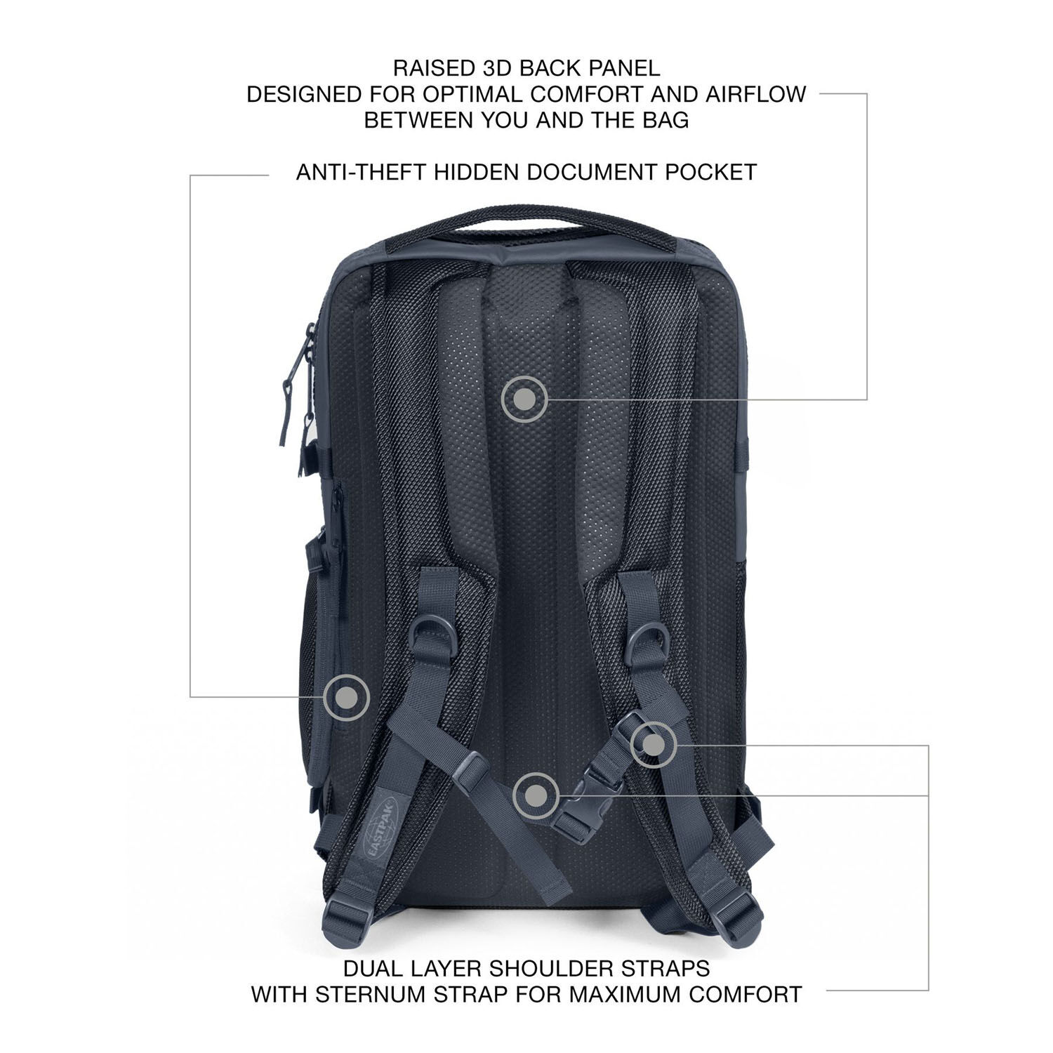 Eastpak Tecum Rucksack L mit 15" Laptopfach CNNCT Marine