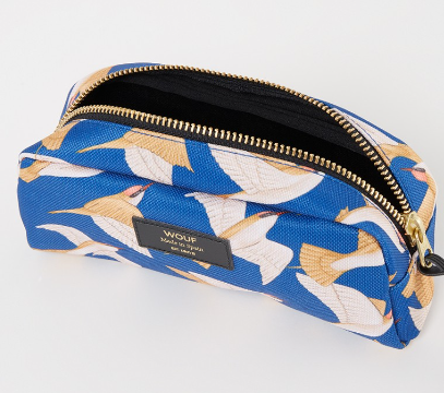 Wouf Accessories Makeup Bag Recycled Collection Blue Birds Wouf Accessories Makeup Bag Recycled Collection Blue Birds