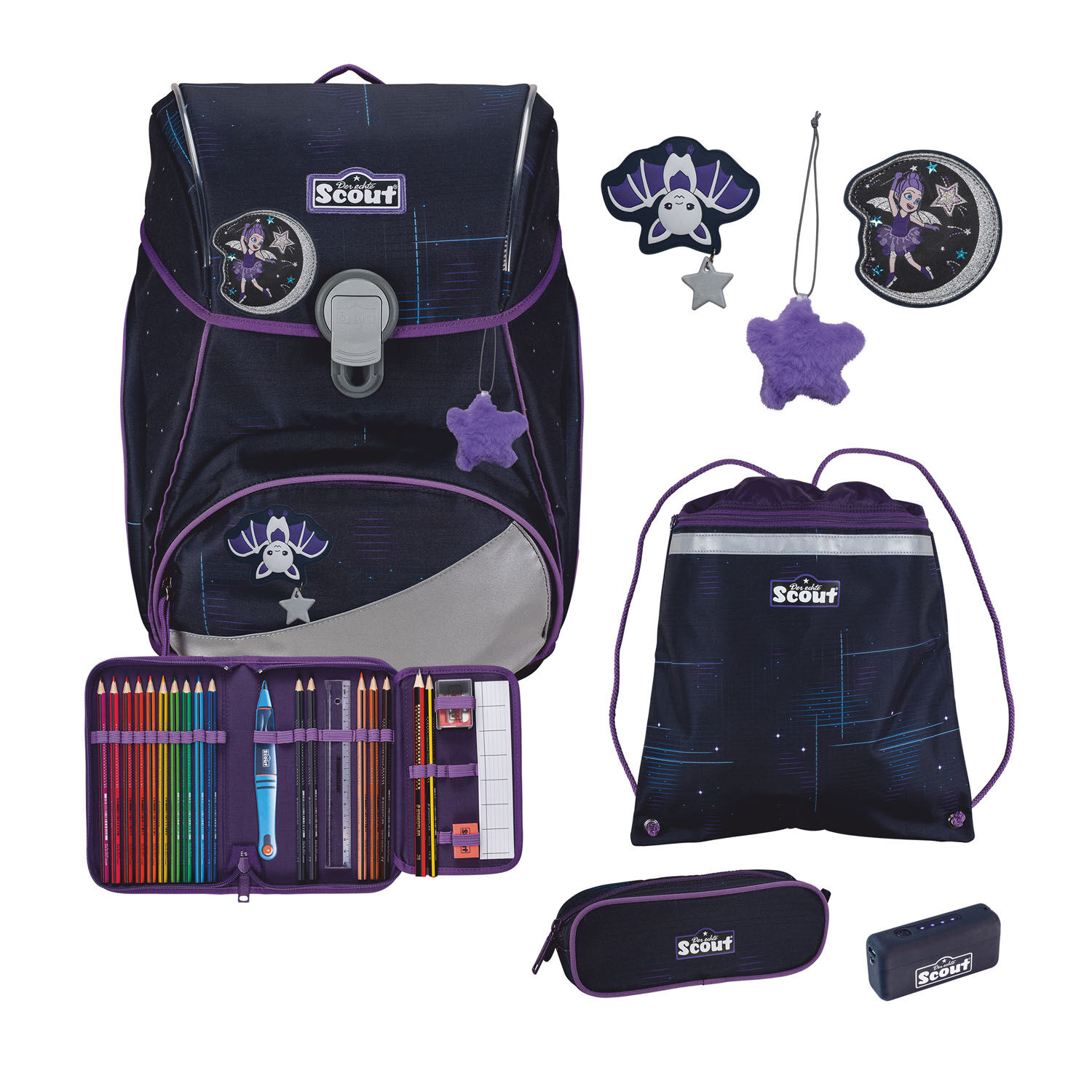 Scout Alpha Exklusiv Safety Light Schulranzen-Set 5-teilig