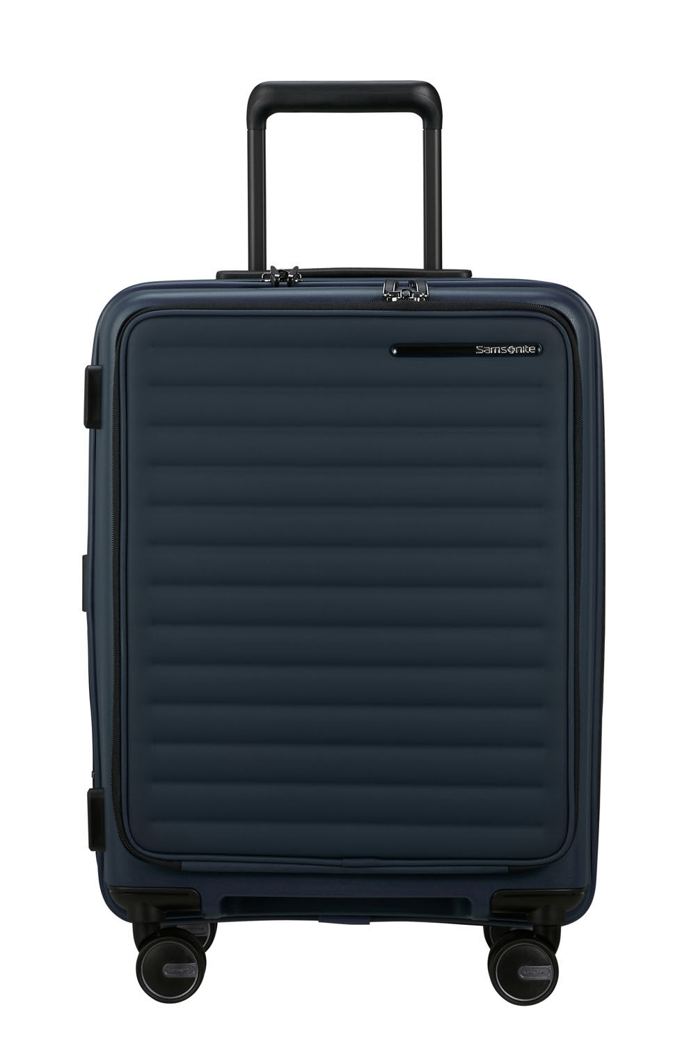Samsonite Restackd EASY ACCESS Trolley mit 4 Rollen erweiterbar 55cm + GRATIS HOTELGUTSCHEIN Midnight
