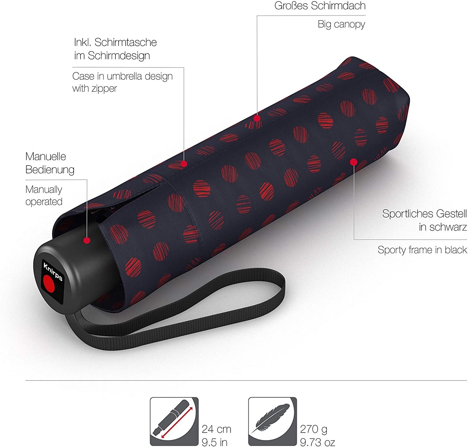 Knirps A.050 Medium Manual Taschenschirm Pinta Sailor Knirps A.050 Medium Manual Taschenschirm Pinta Sailor