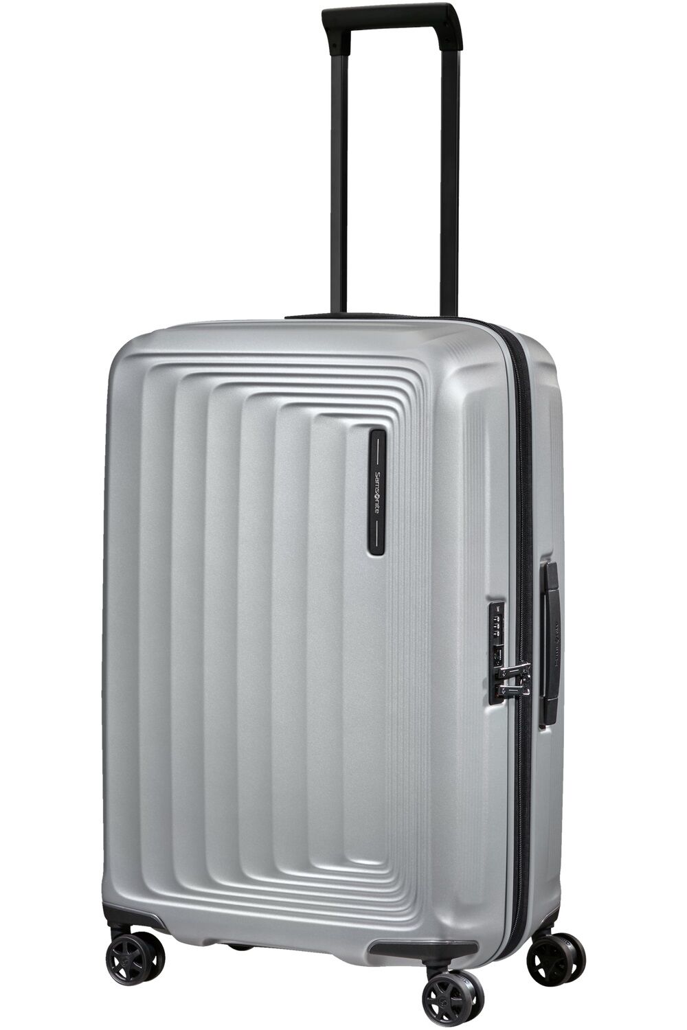 Samsonite Nuon Trolley mit 4 Rollen erweiterbar 69cm + GRATIS HOTELGUTSCHEIN Matt Silver
