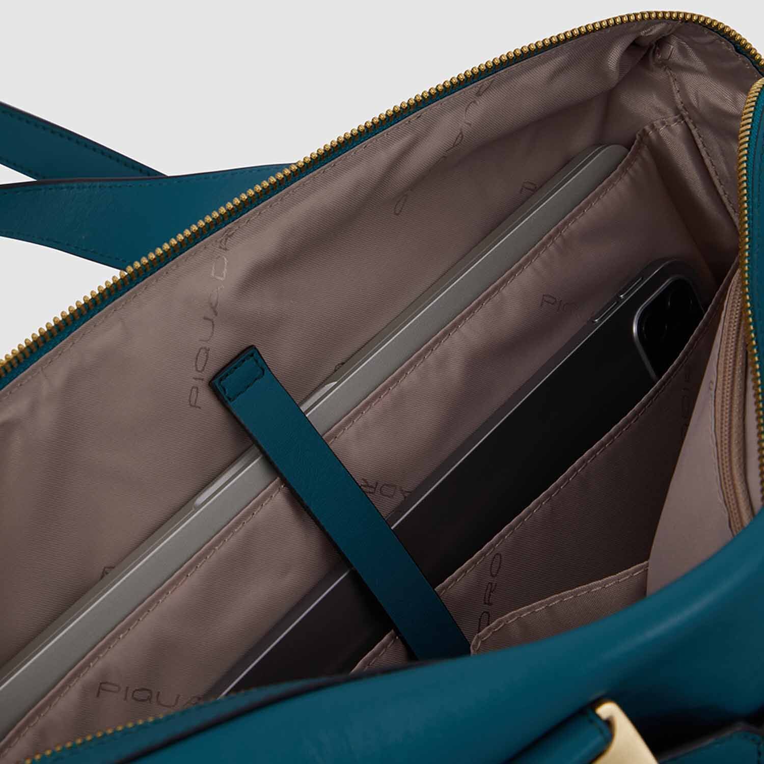 Piquadro Ray Damen Laptoptasche 14" verde petrolio