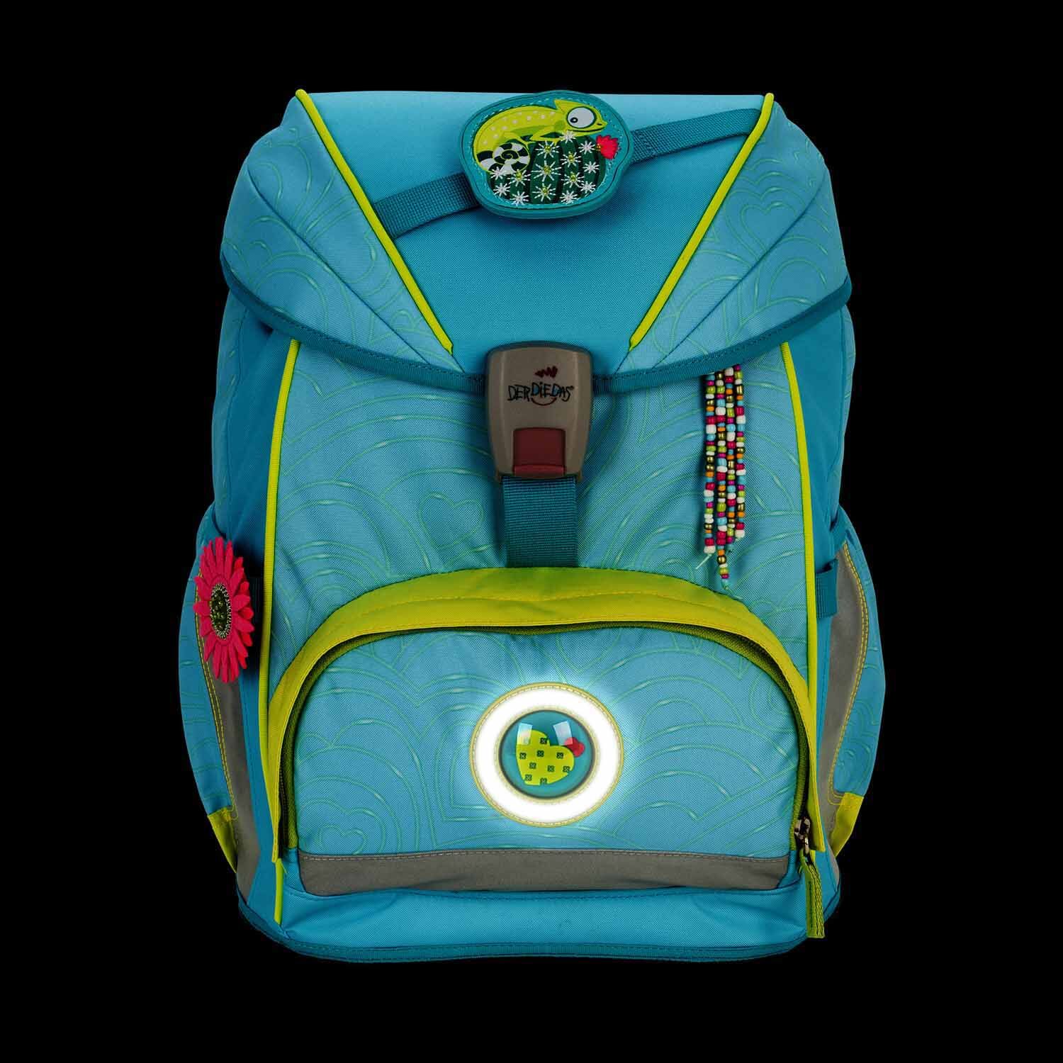 DerDieDas ErgoFlex Exklusiv "LED" Schulrucksack-Set 5-teilig mit Sportbeutel Primavera