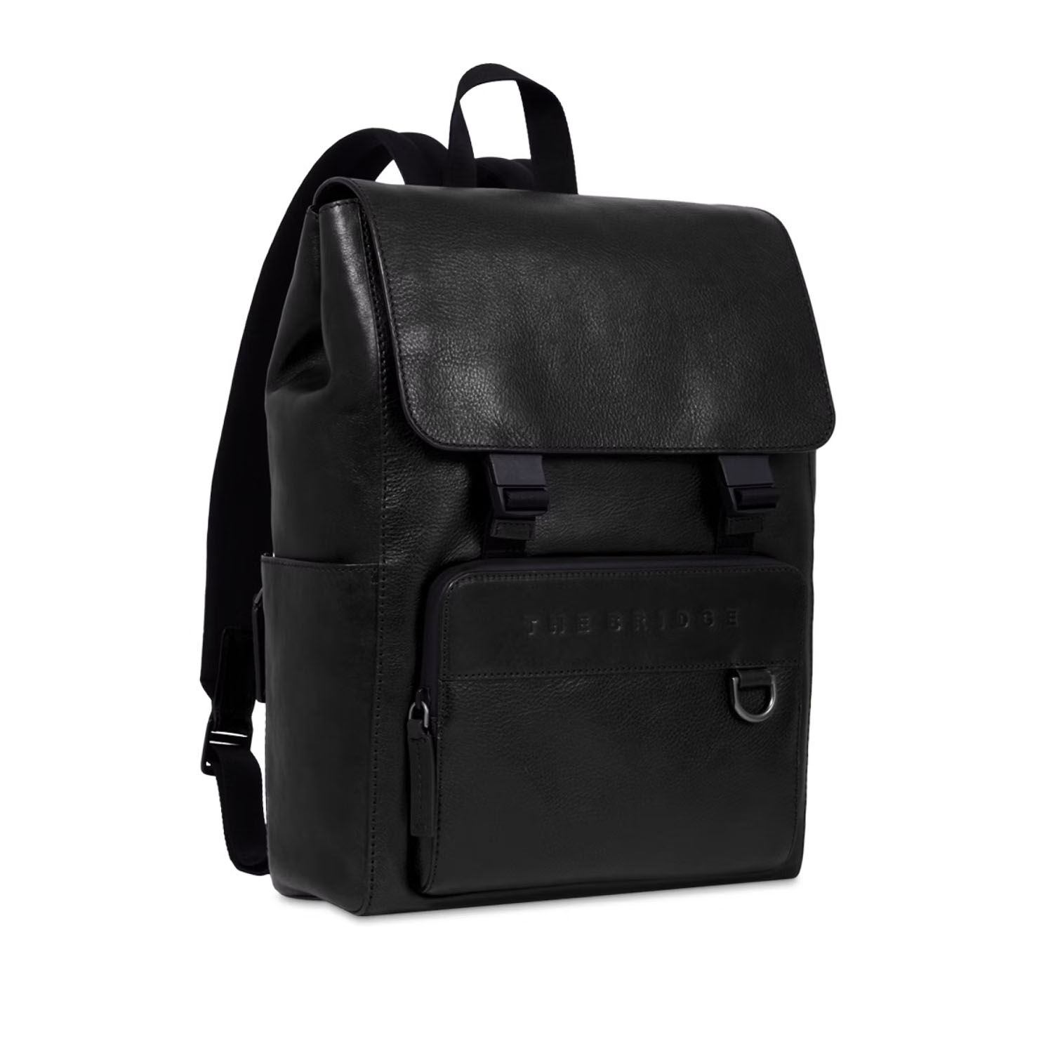 The Bridge Damiano Leder-Rucksack mit Klappe 063423EX Schwarz/Ruthenium