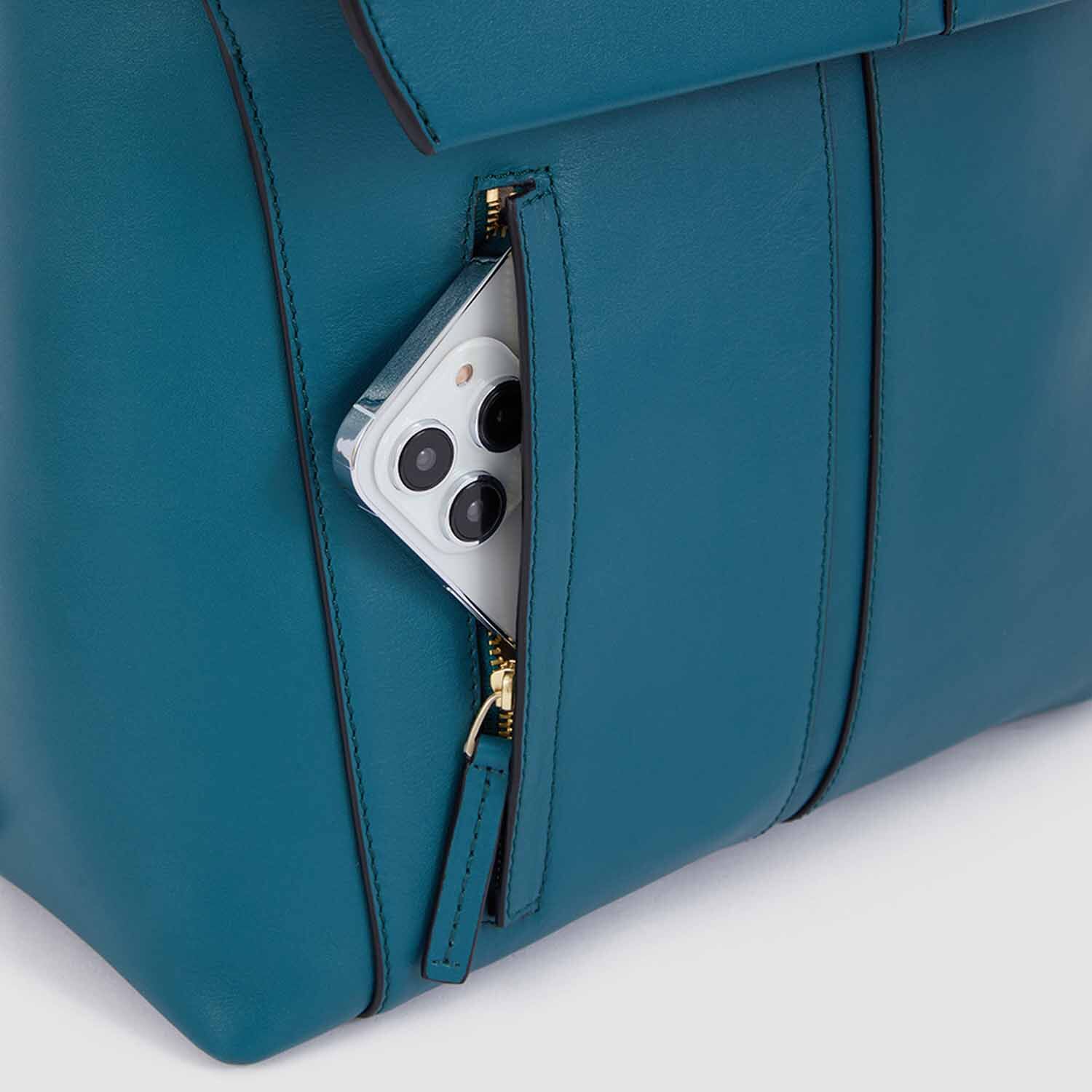 Piquadro Ray Laptop-Rucksack Damen 14" Ray verde petrolio