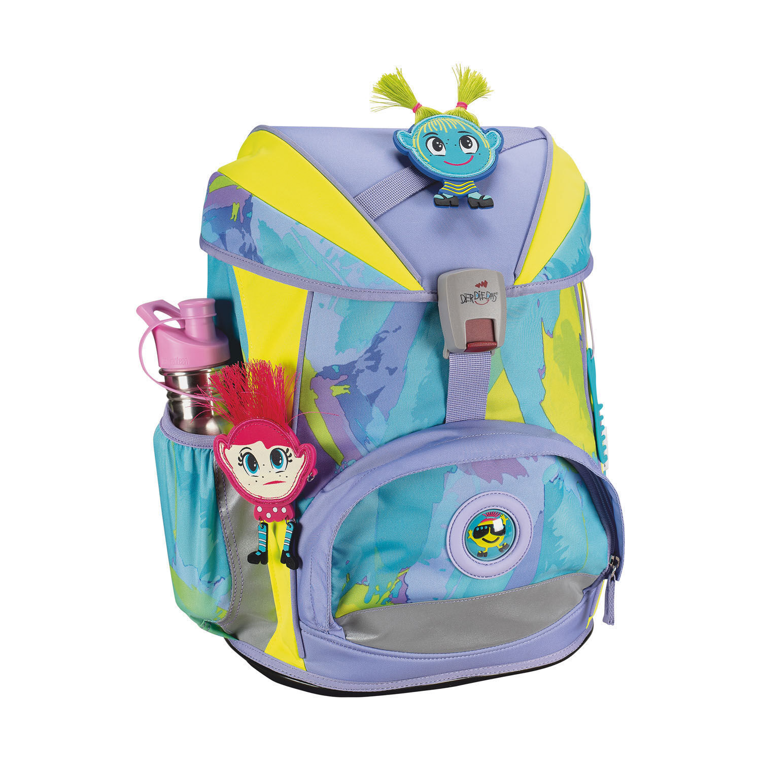 DerDieDas ErgoFlex Schulrucksack-Set 5-teilig mit Sportbeutel Hippie Hair