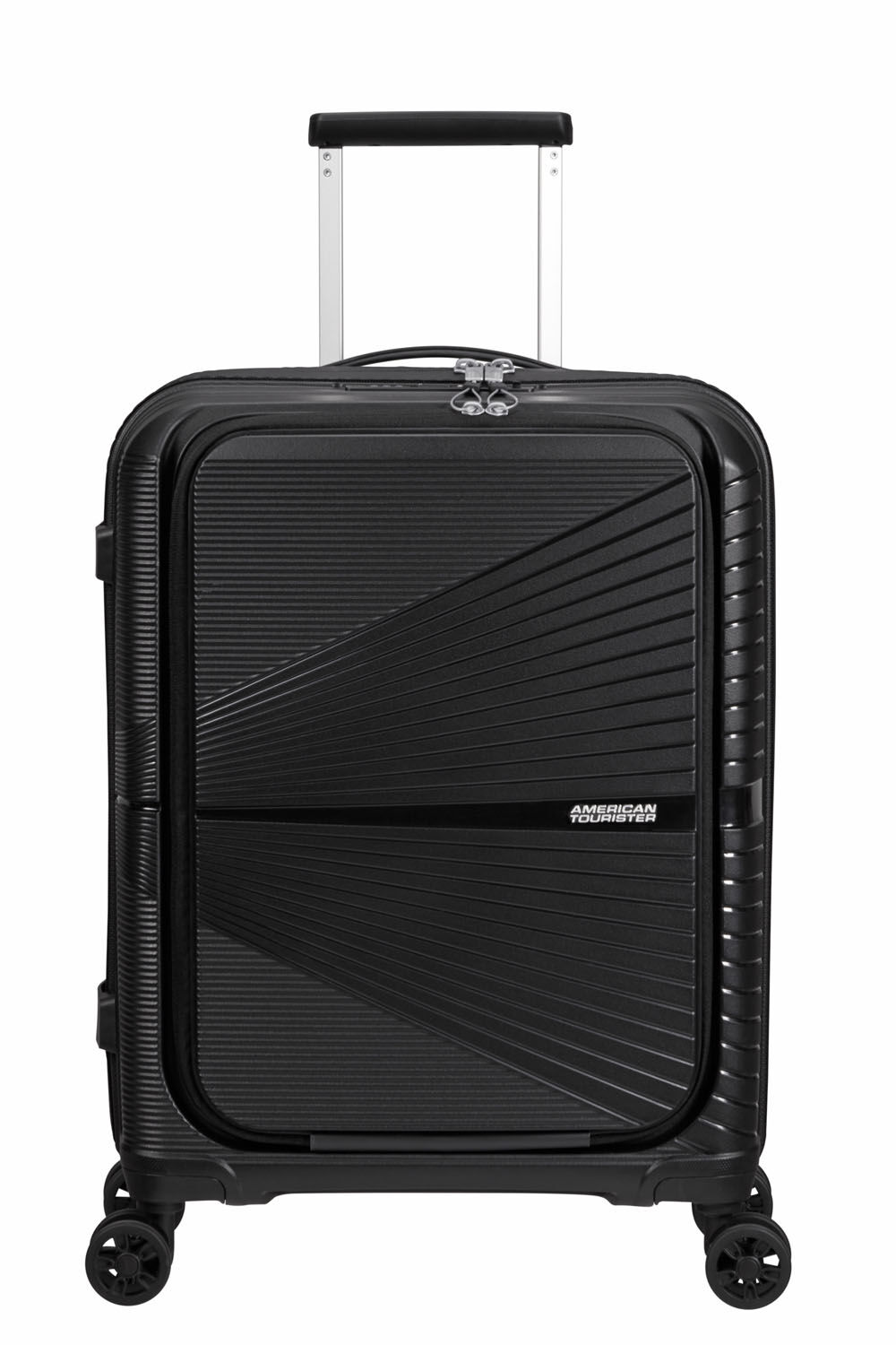 American Tourister Airconic Handgepäck Trolley 55cm mit Fronttasche + GRATIS HOTELGUTSCHEIN Onyx Black