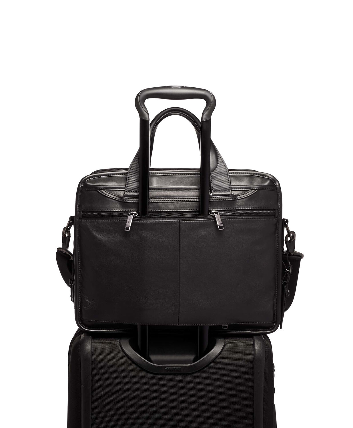 Tumi Alpha 3 Organizer-Laptop-Aktentasche aus Leder, erweiterbar+ GRATIS HOTELGUTSCHEIN black