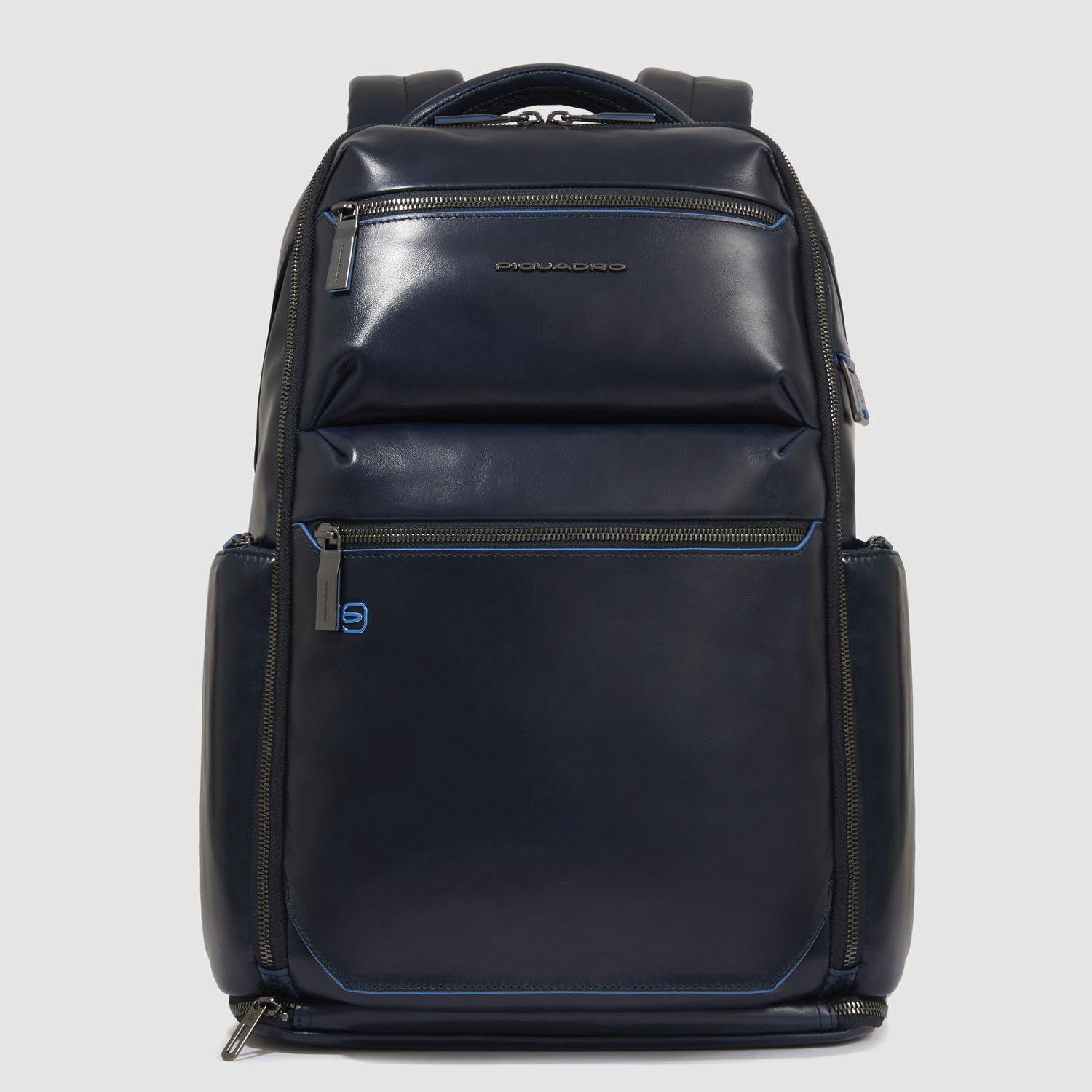 Piquadro Blue Square Leder-Laptop-Rucksack 15,6" Nachtblau