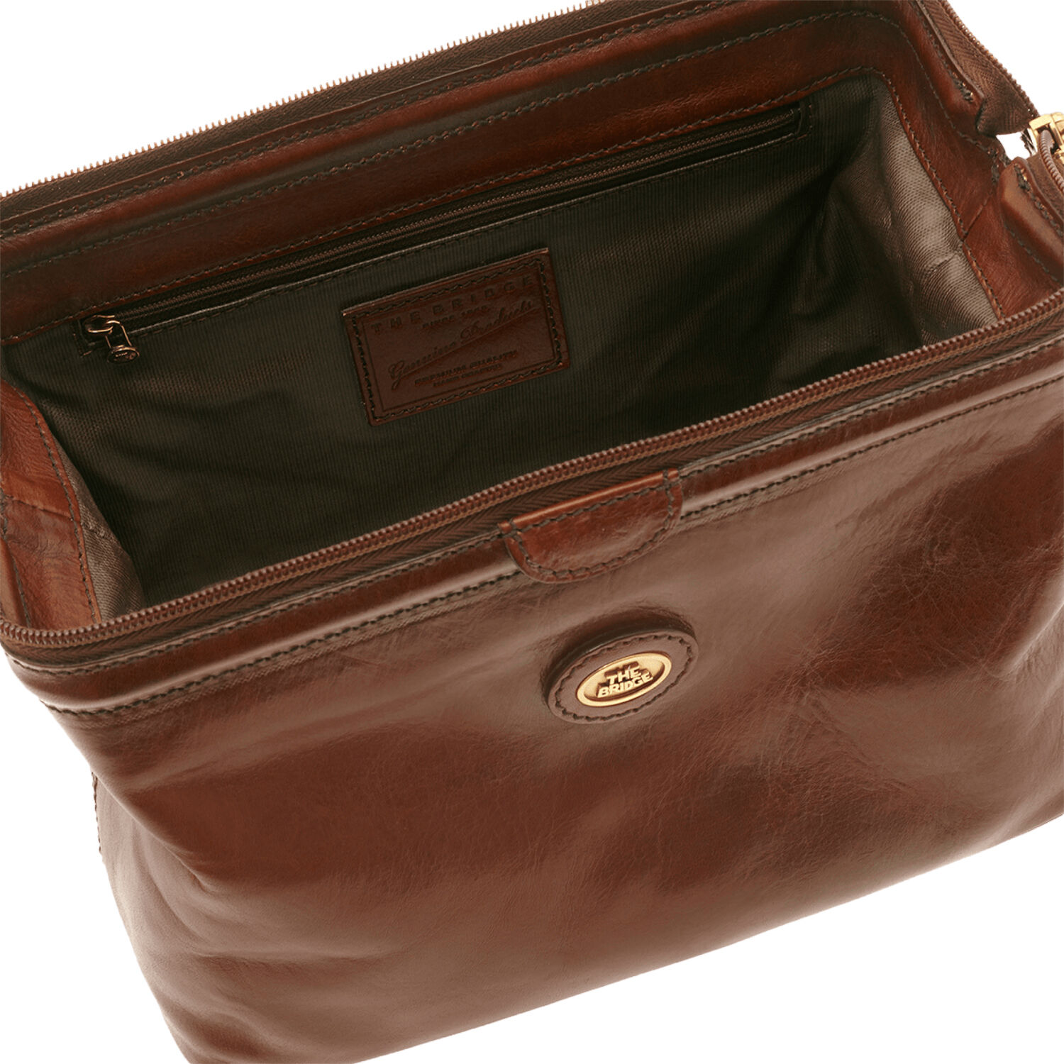 The Bridge Story Viaggio Leder-Kulturbeutel 26cm Braun/Gold
