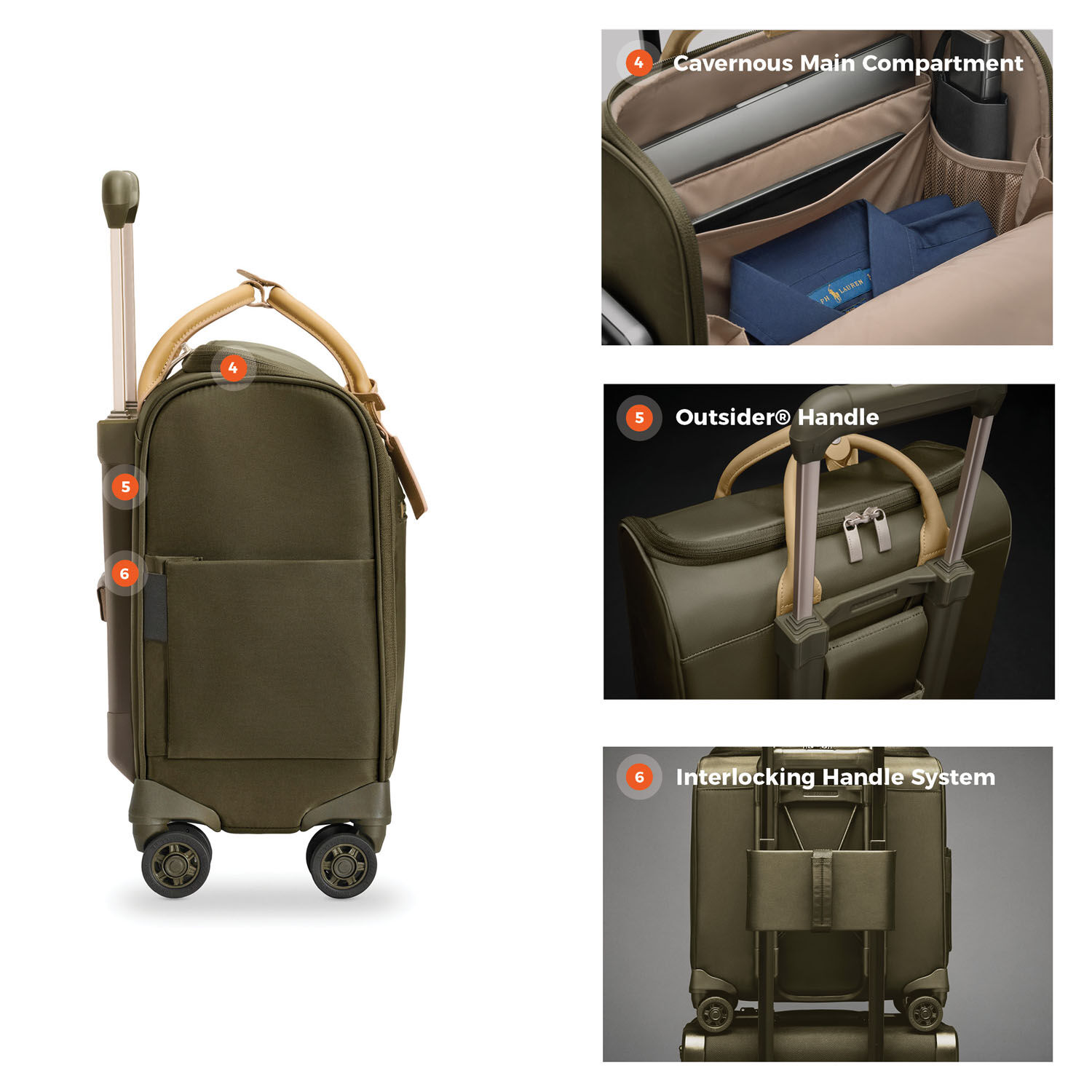 Briggs & Riley Rhapsody Wheeled Cabin Bag Olive