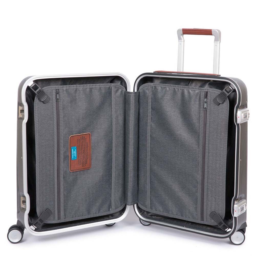 Piquadro Relyght Plus Kabinen-Hartschalencomputertrolley 15,6" Schwarz/Leder Piquadro Relyght Plus Kabinen-Hartschalencomputertrolley 15,6" Schwarz/Leder