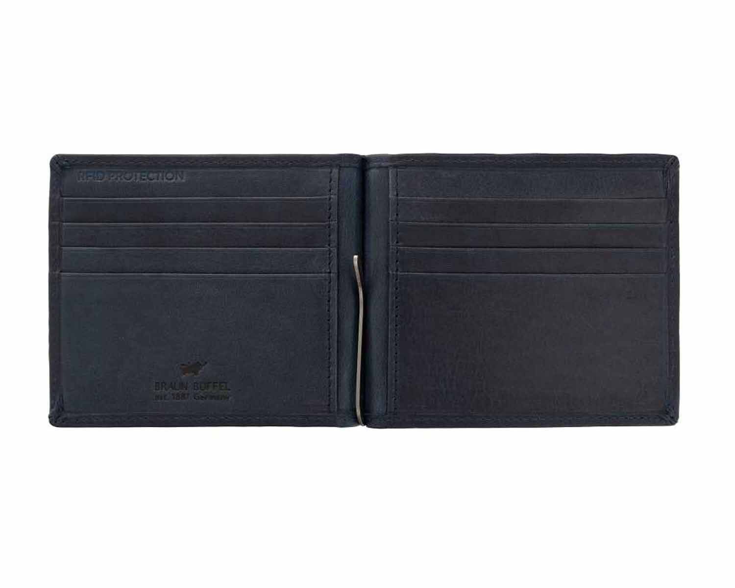 Braun Büffel AREZZO RFID Dollarclip 8CS dunkelblau