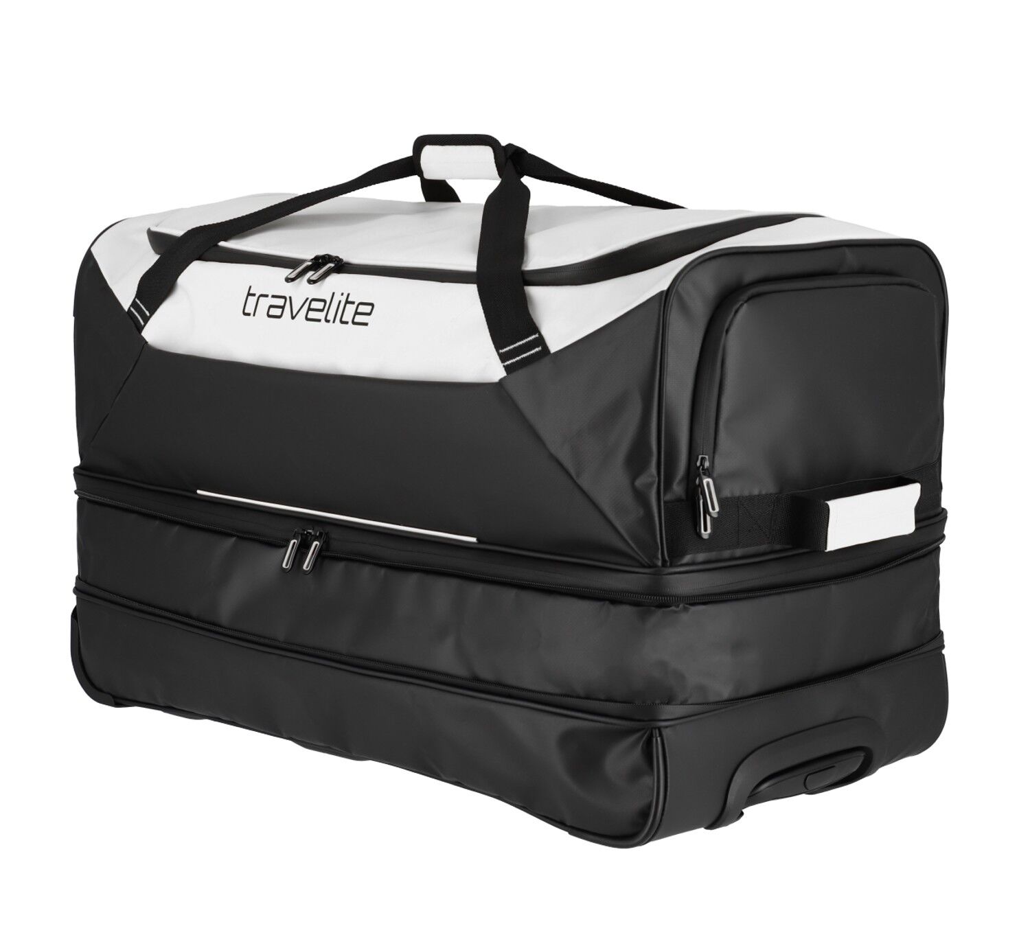 Travelite Basics Plane Rollenreisetasche erweiterbar Schwarz/Weiß