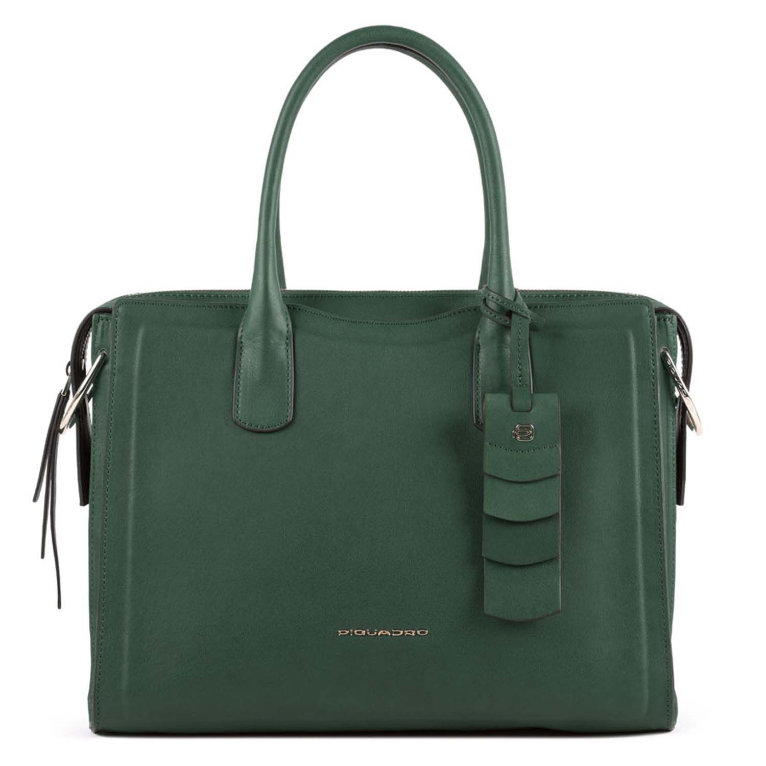Piquadro Gea Damenlaptoptasche 11" mit Anti-Stoss Schutz verde foresta (grün)