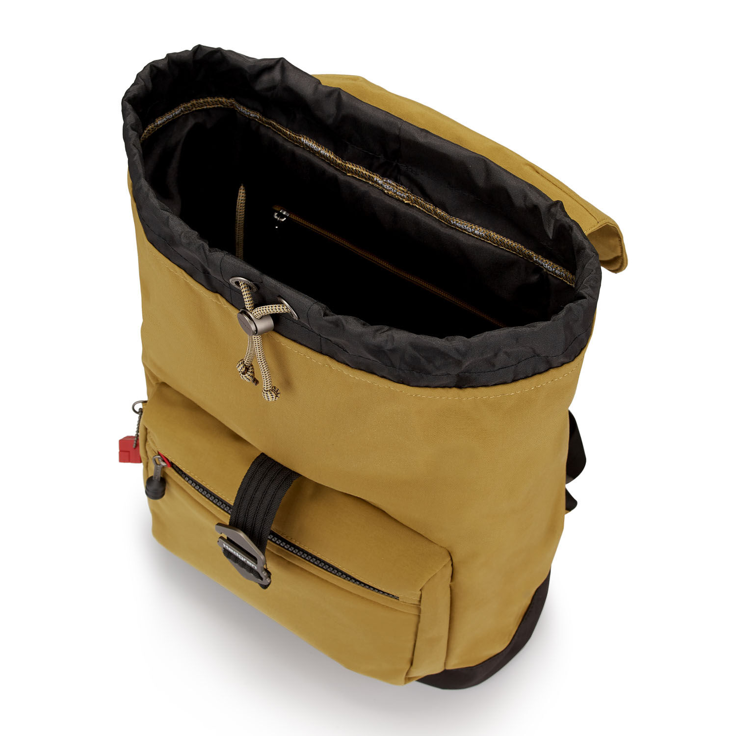 Hedgren Great American Heritage CRUSADE Drawstring Backpack RFID Mustard Olive