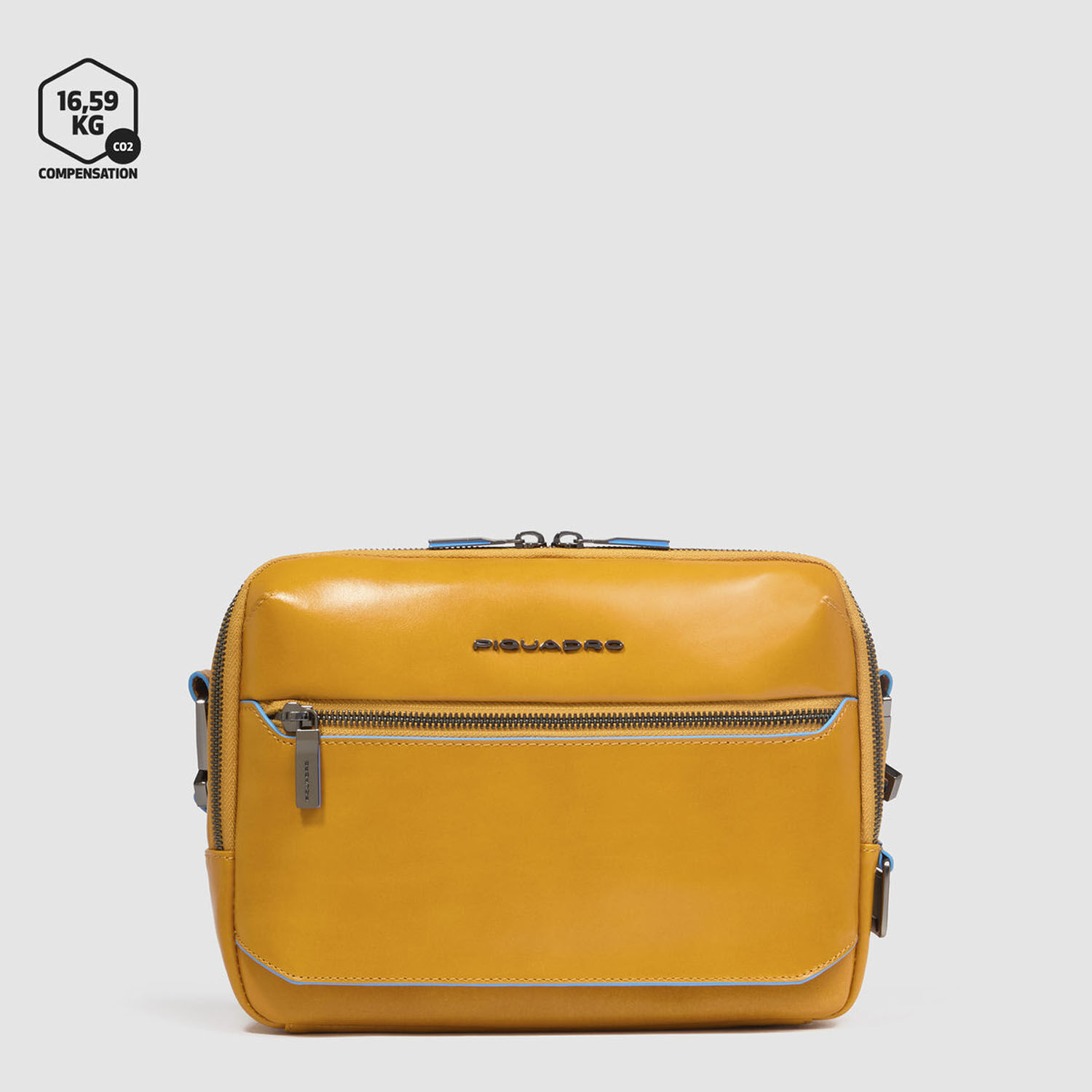 Piquadro Blue Square Leder-Umhängetasche Herren mit iPad®mini-Fach Gelb