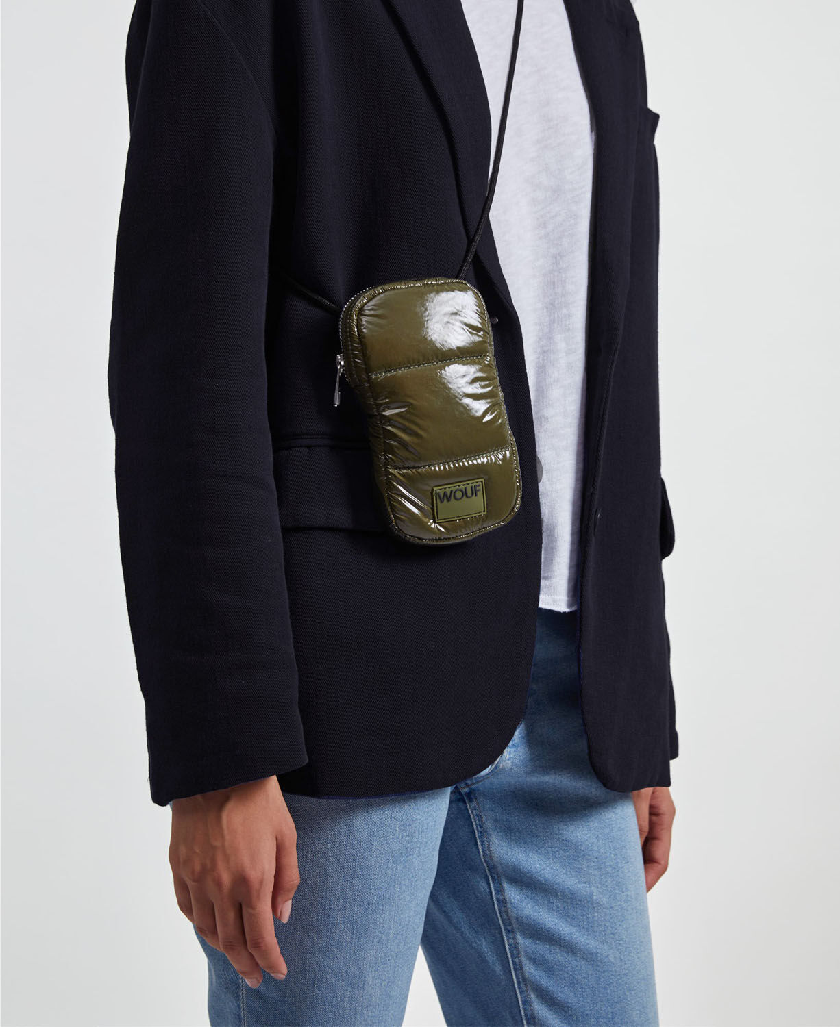 Wouf Quilted Collection Crossbody Phone Bag -Glossy Cypress Wouf Quilted Collection Crossbody Phone Bag -Glossy Cypress