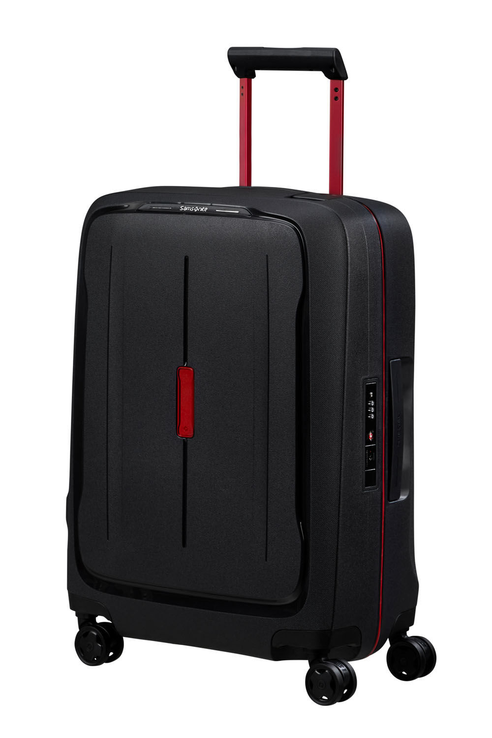 Samsonite Essens Trolley mit 4 Rollen 55cm + GRATIS HOTELGUTSCHEIN Charcoal/Red