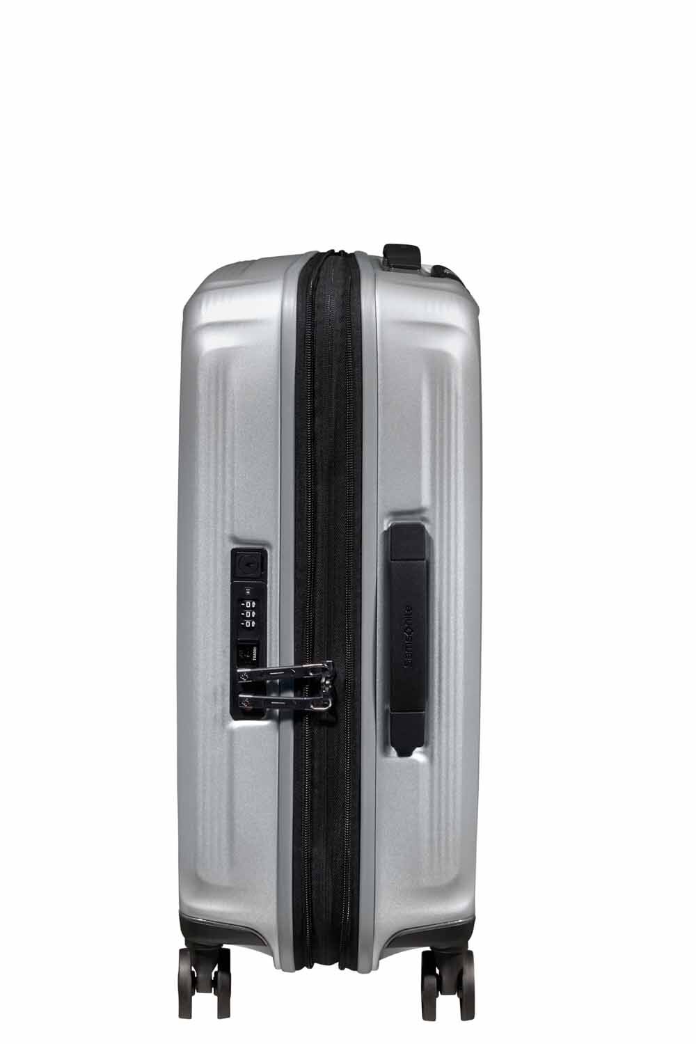 Samsonite Nuon Trolley mit 4 Rollen erweiterbar 55cm + GRATIS HOTELGUTSCHEIN Matt Silver