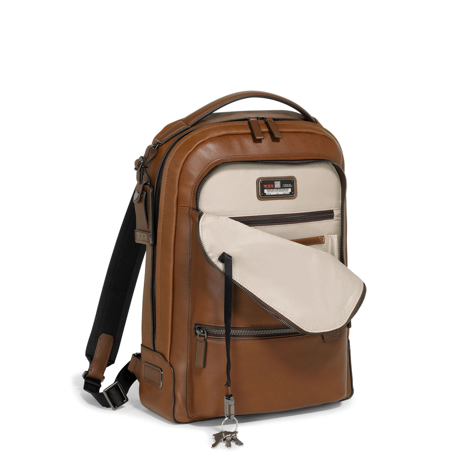 Tumi Harrison Bradner Leder-Rucksack mit Laptopfach 14" + GRATIS HOTELGUTSCHEIN Cognac