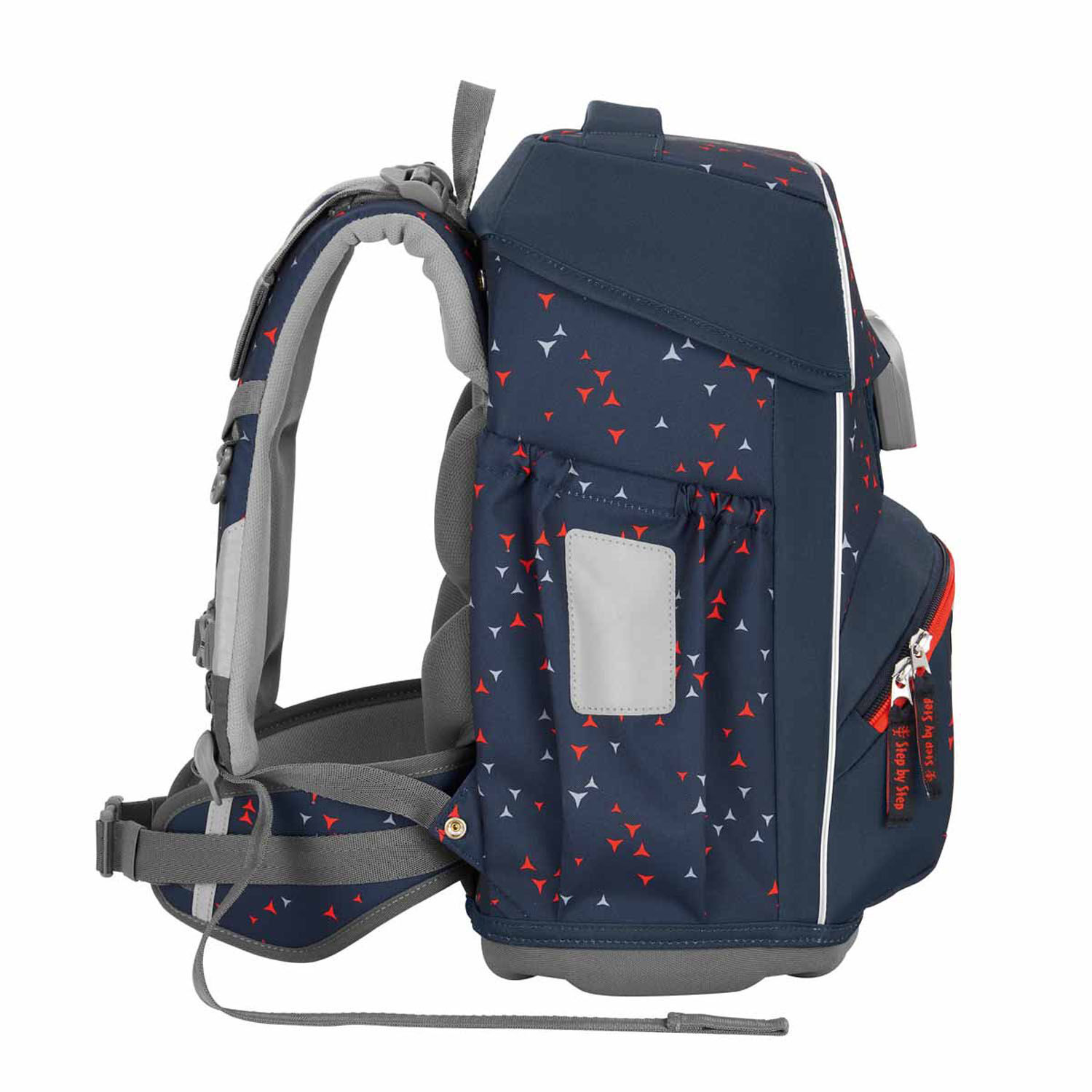 Step by Step BASIS Schulranzen 4-teiliges Set Anthrazit Triangles